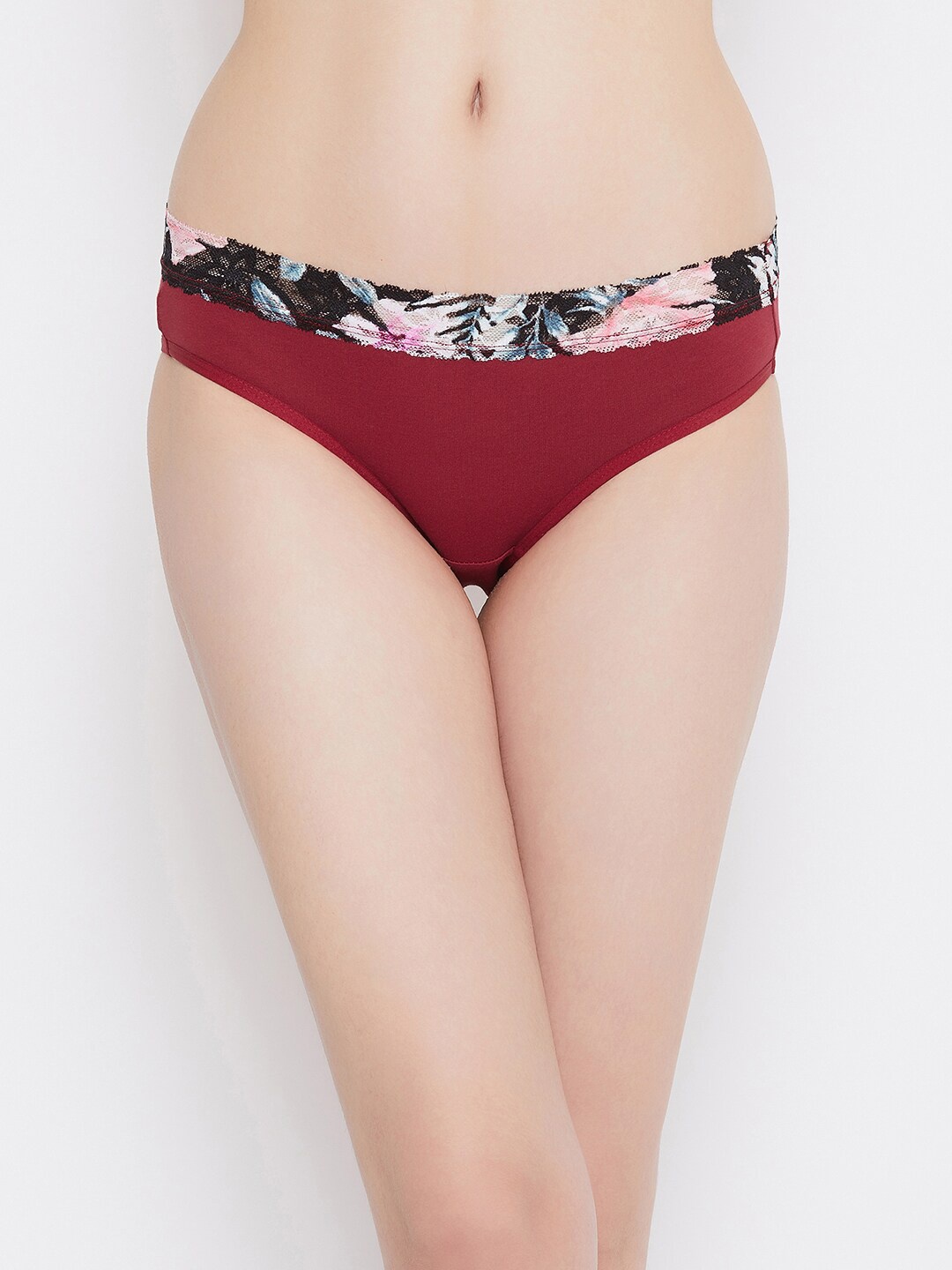 

Clovia Women Red & Black Printed Low Waist Bikini Briefs PN2470I043