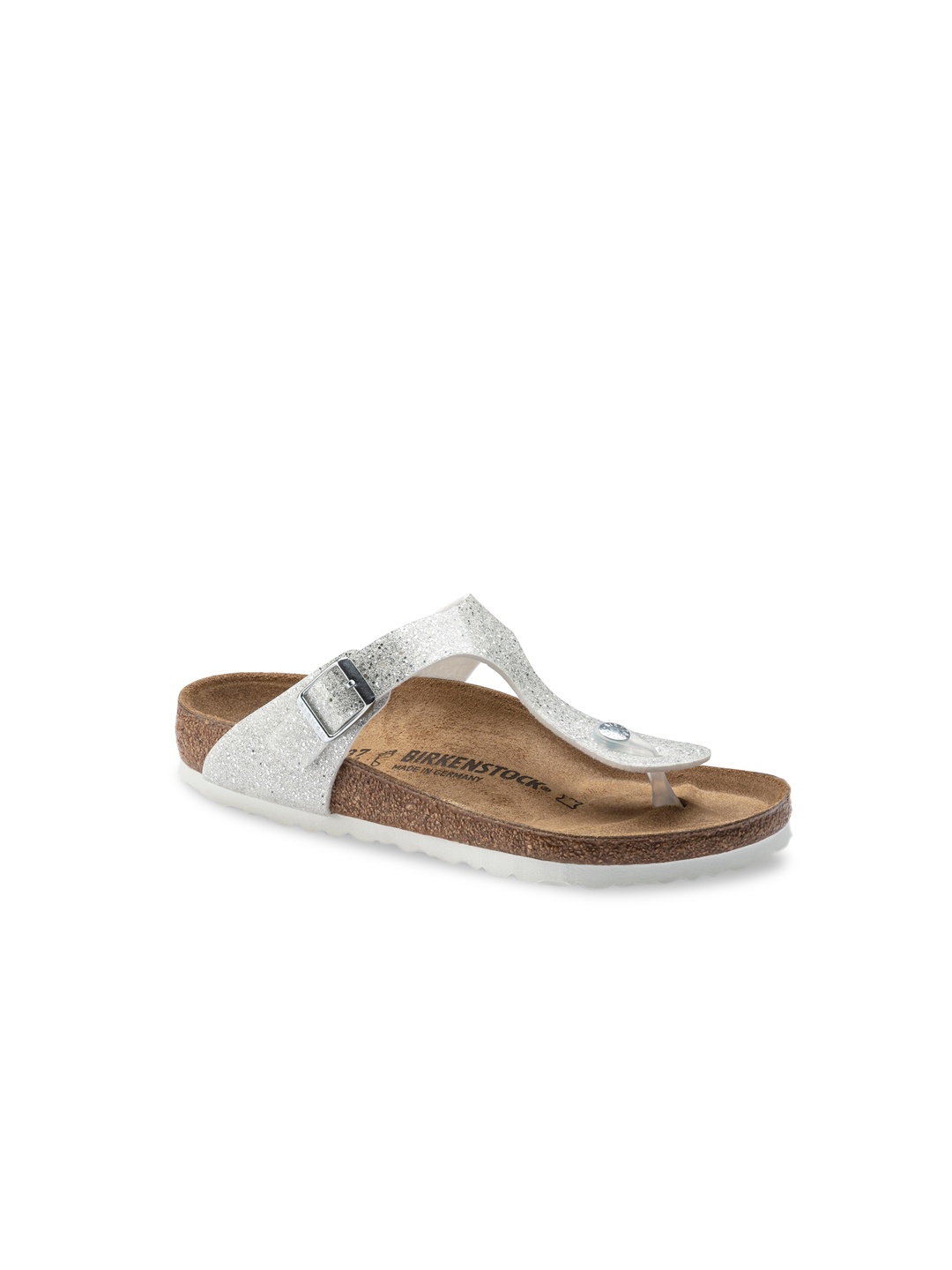 

Birkenstock Girls White T-Strap Gizeh Regular Width Flats