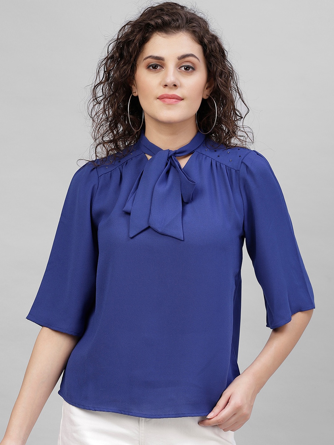 Gipsy Women Blue Solid Top