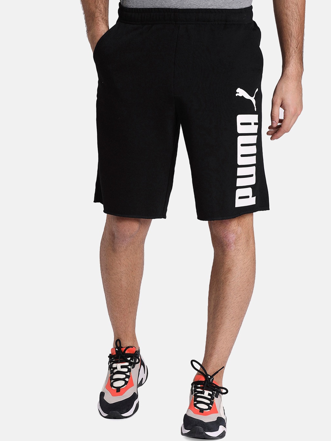 

Puma Men Black Printed Regular Fit Hero Sports Shorts