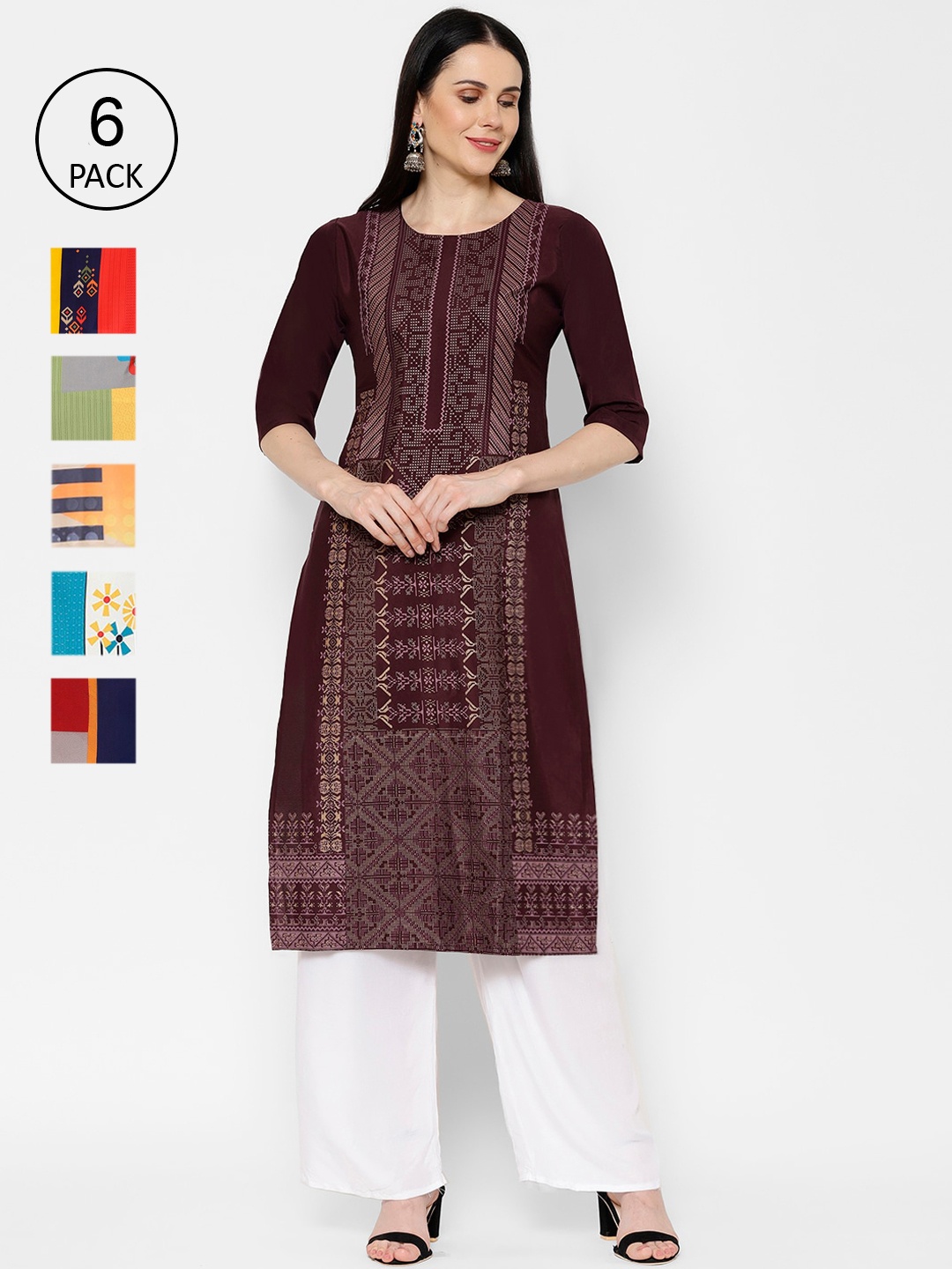 

7Threads Women Multicoloured Embroidered Straight Kurta, Multi