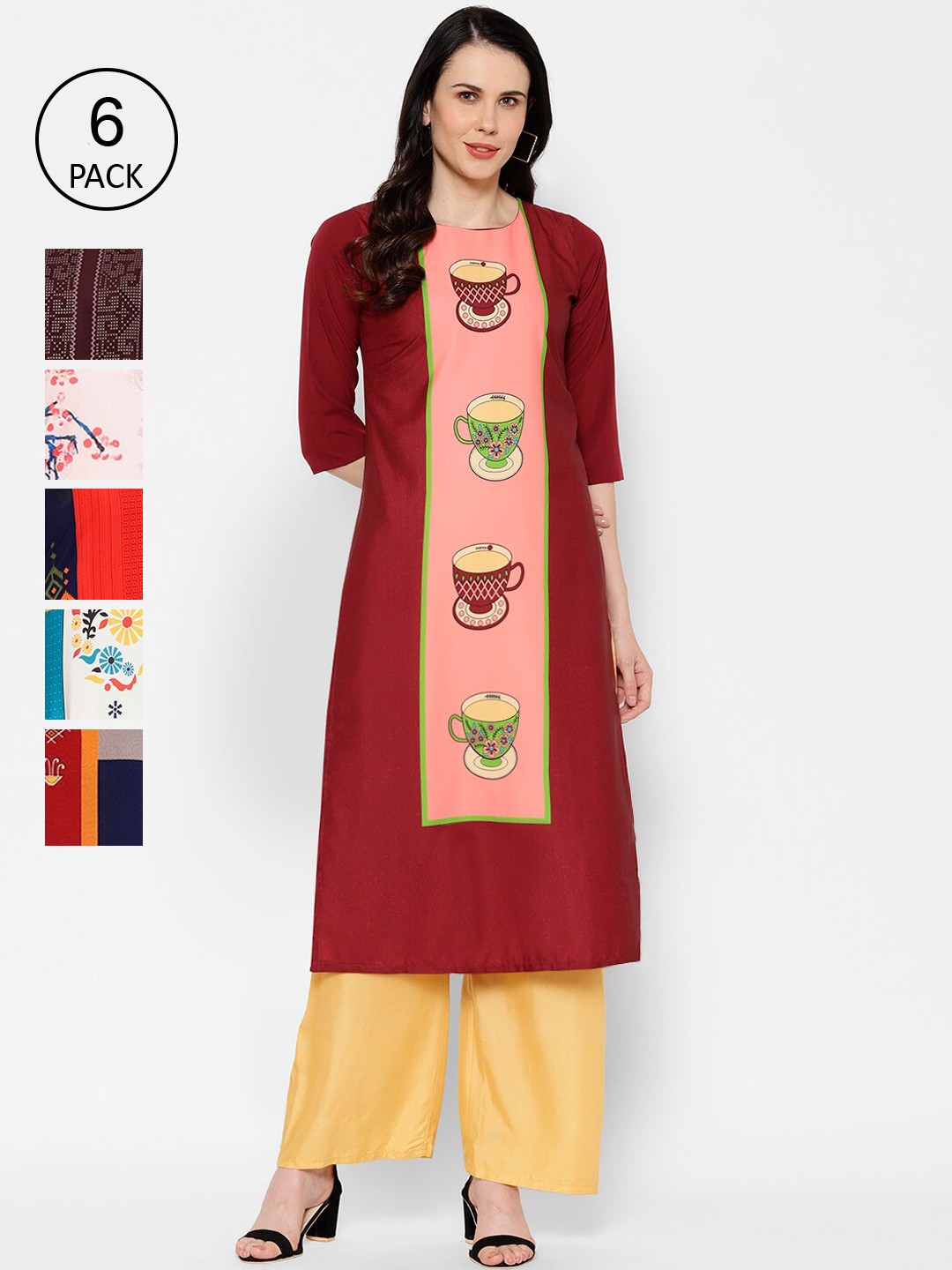 

7Threads Women Multicoloured Printed Straight Kurta, Multi