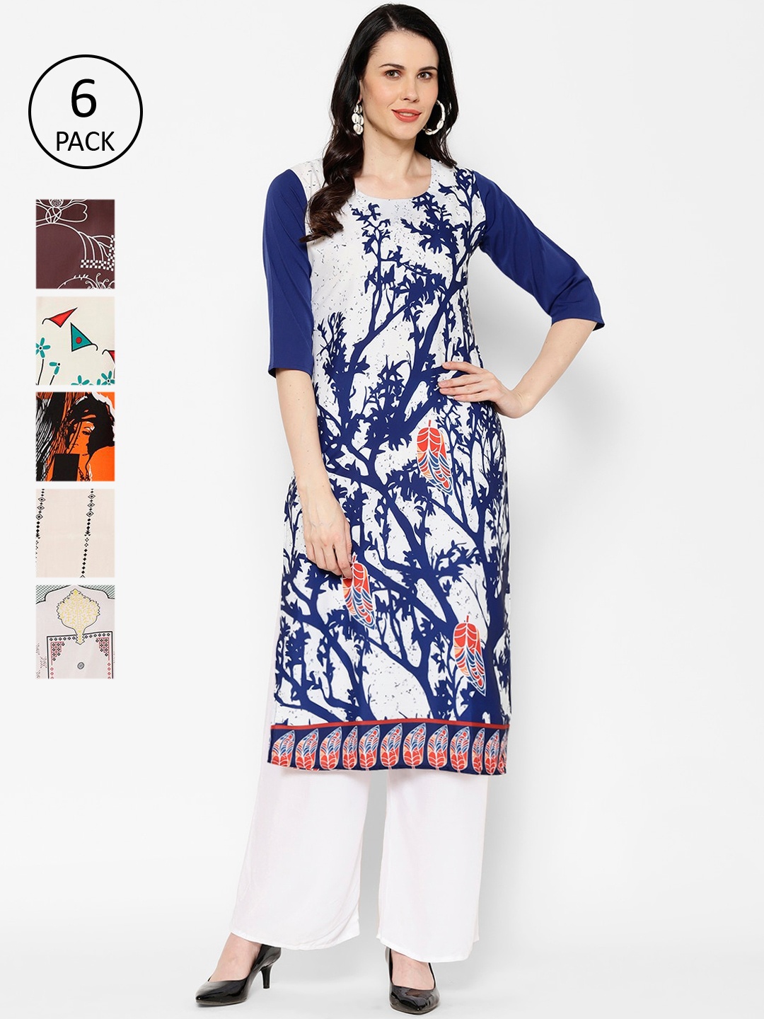 

7Threads Women Multicoloured Printed Straight Kurta, Multi