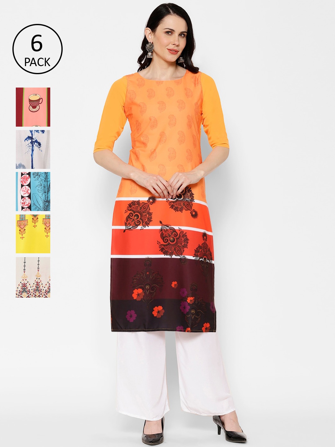 

7Threads Women Multicoloured Printed Straight Kurta, Multi