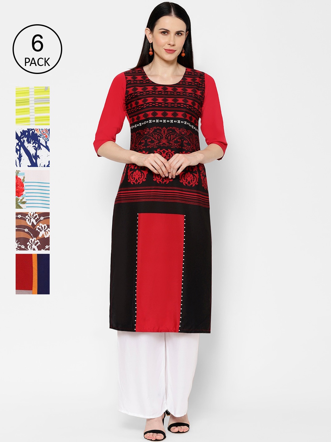 

7Threads Women Multicoloured Printed Straight Kurta, Multi