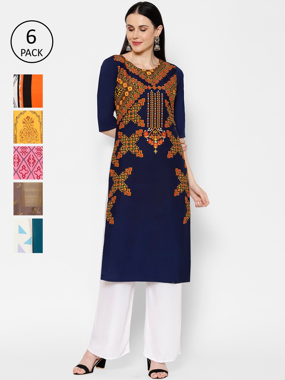 

7Threads Women Multicoloured Printed A-Line Kurta, Multi