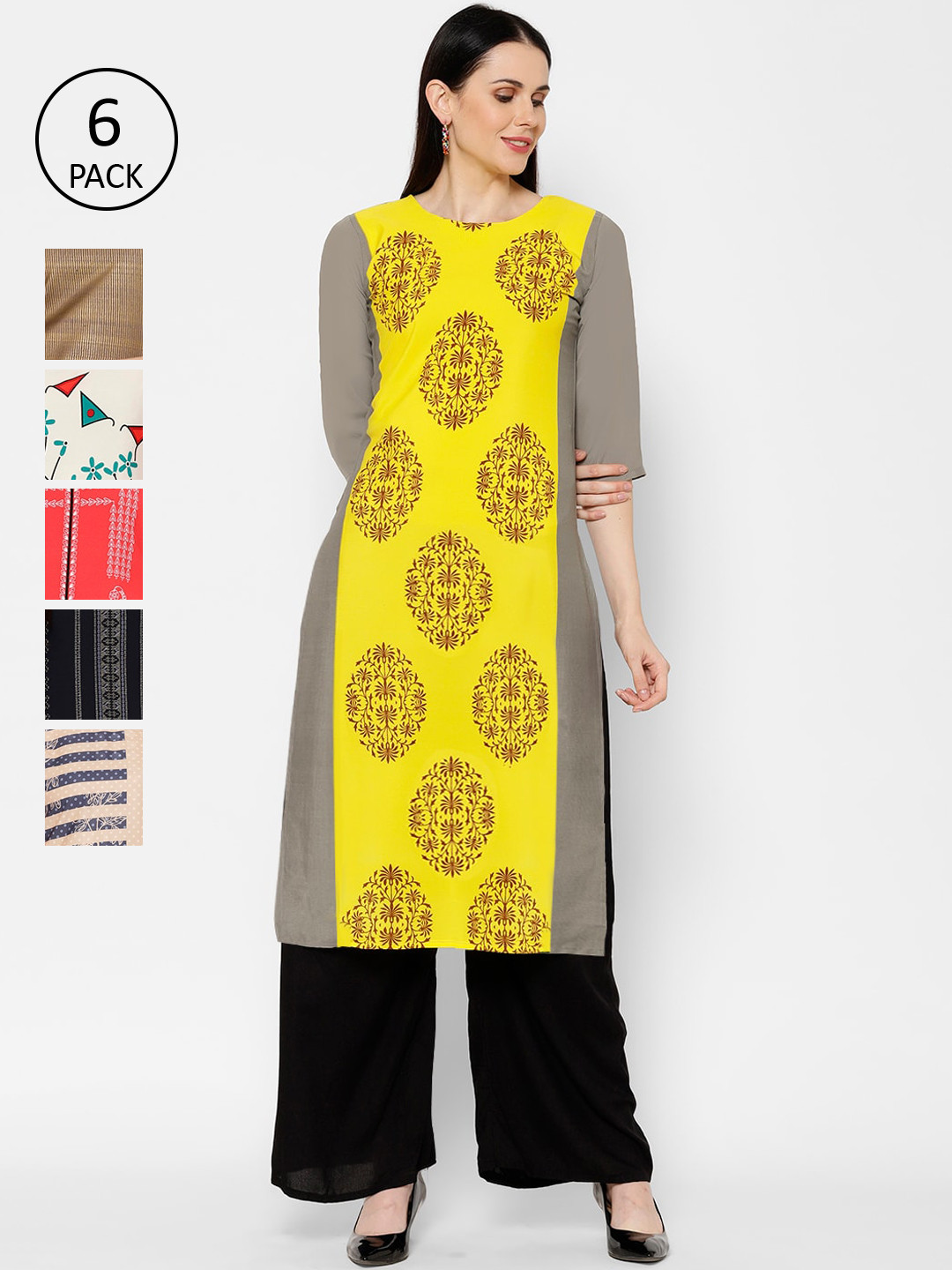 

7Threads Women Multicoloured Printed Straight Kurta, Multi