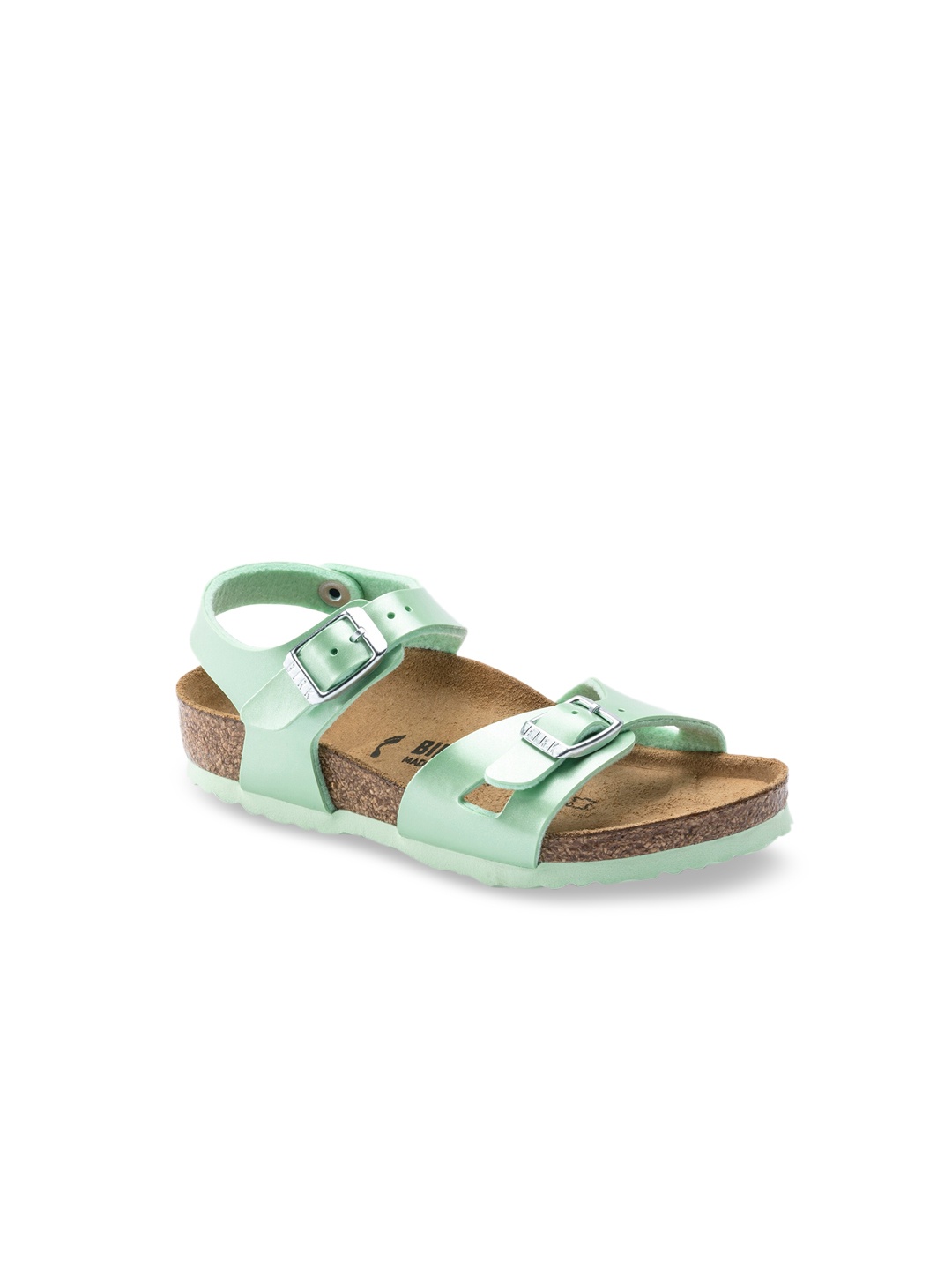 

Birkenstock Girls Green Solid Rio Narrow Width Flats