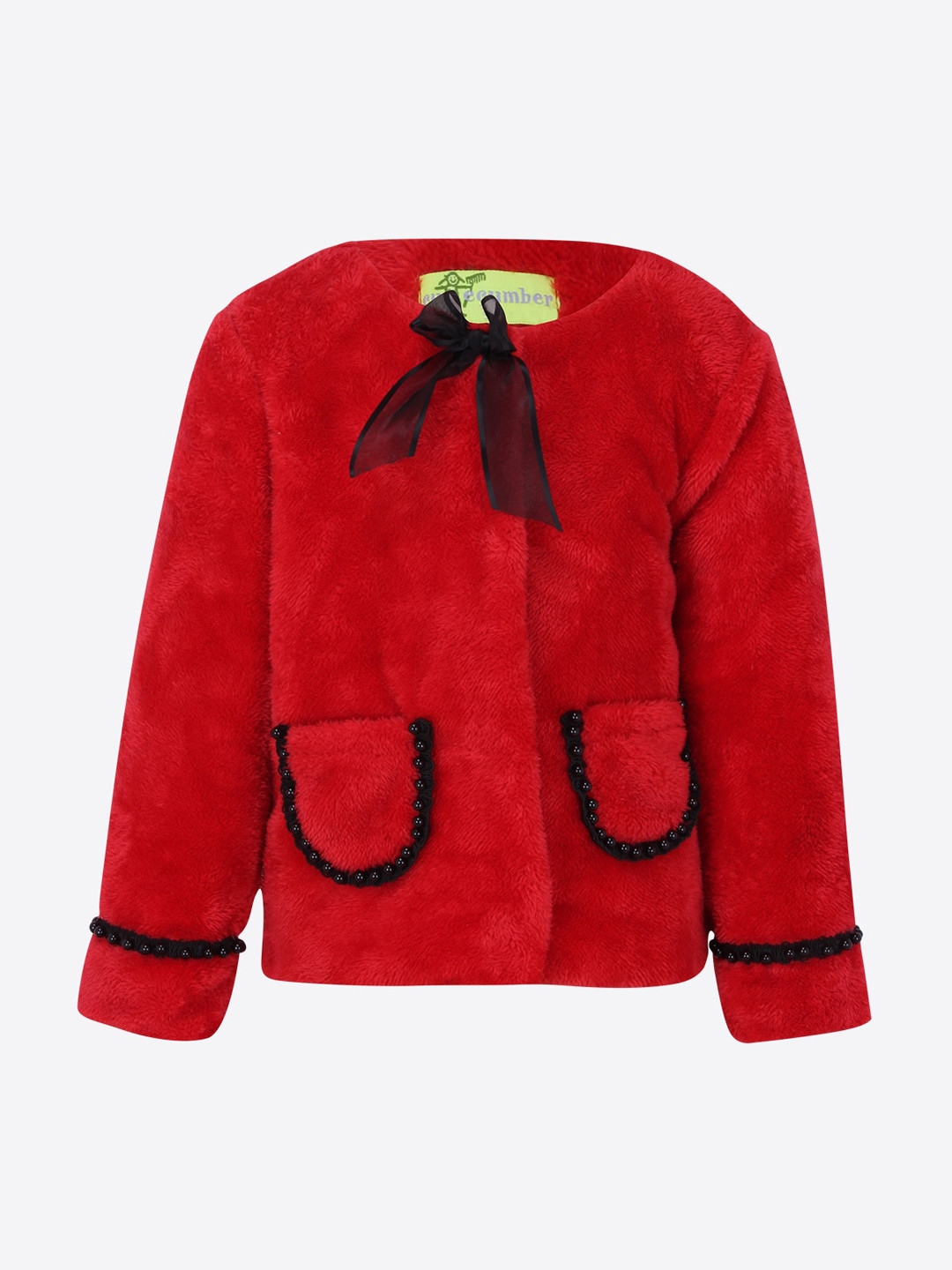 

CUTECUMBER Girls Red Solid Tailored Jacket