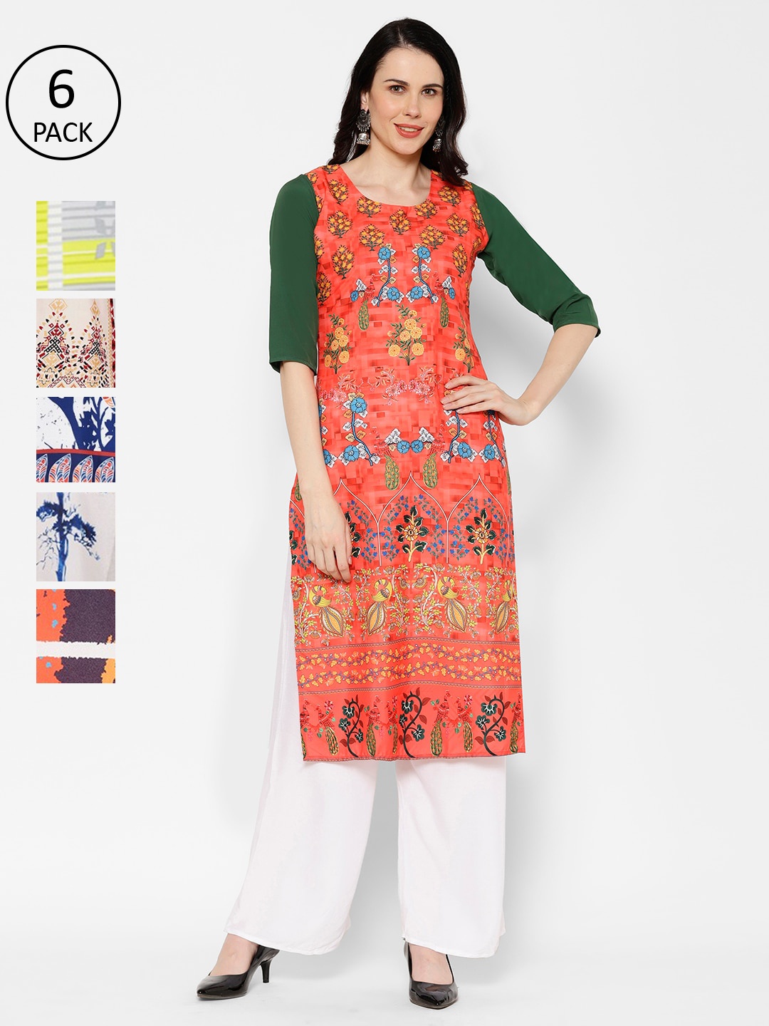 

7Threads Women Multicoloured Printed Straight Kurta, Multi