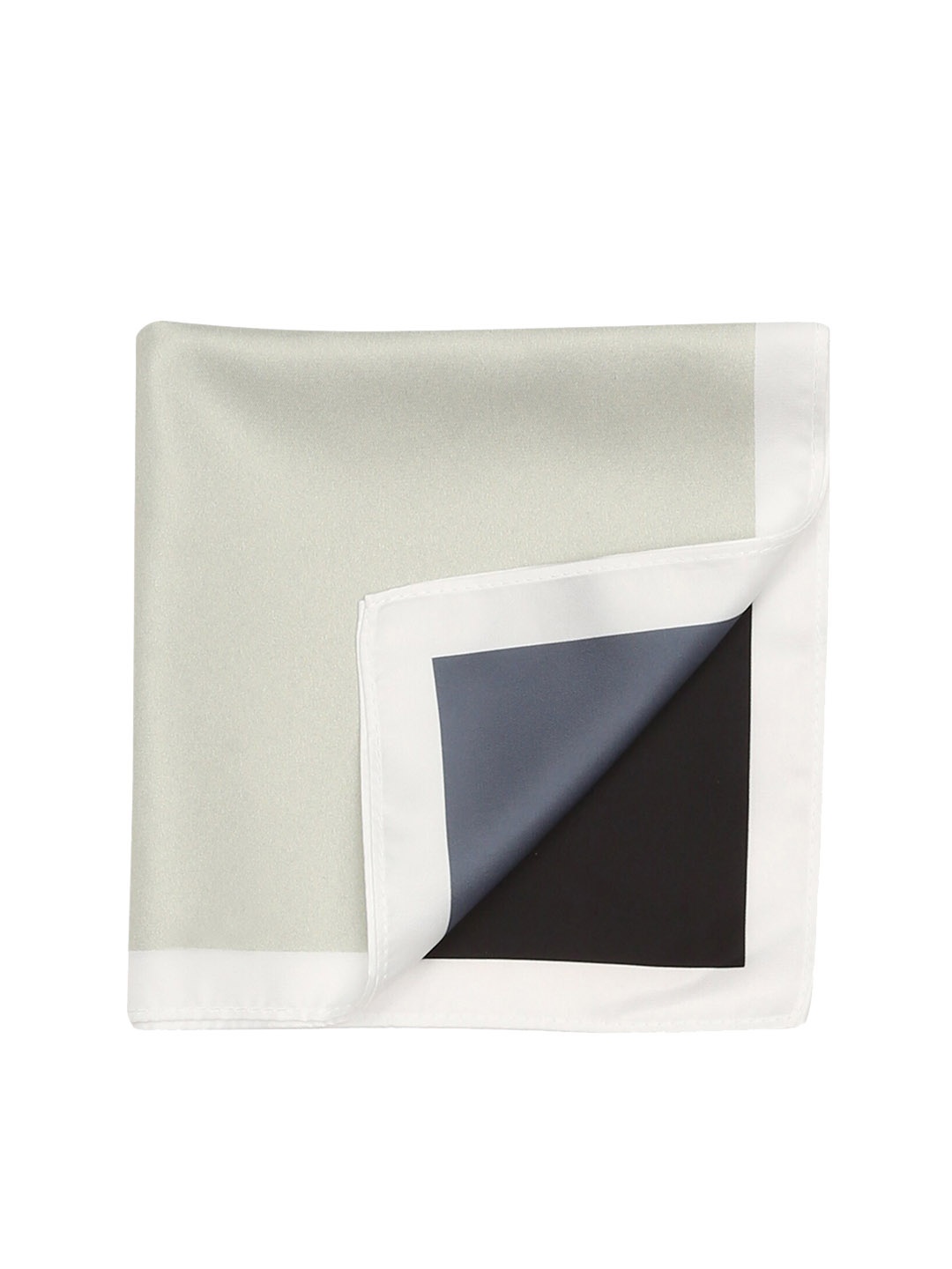 Arrow Men Grey & Black Colourblocked Pocket Square