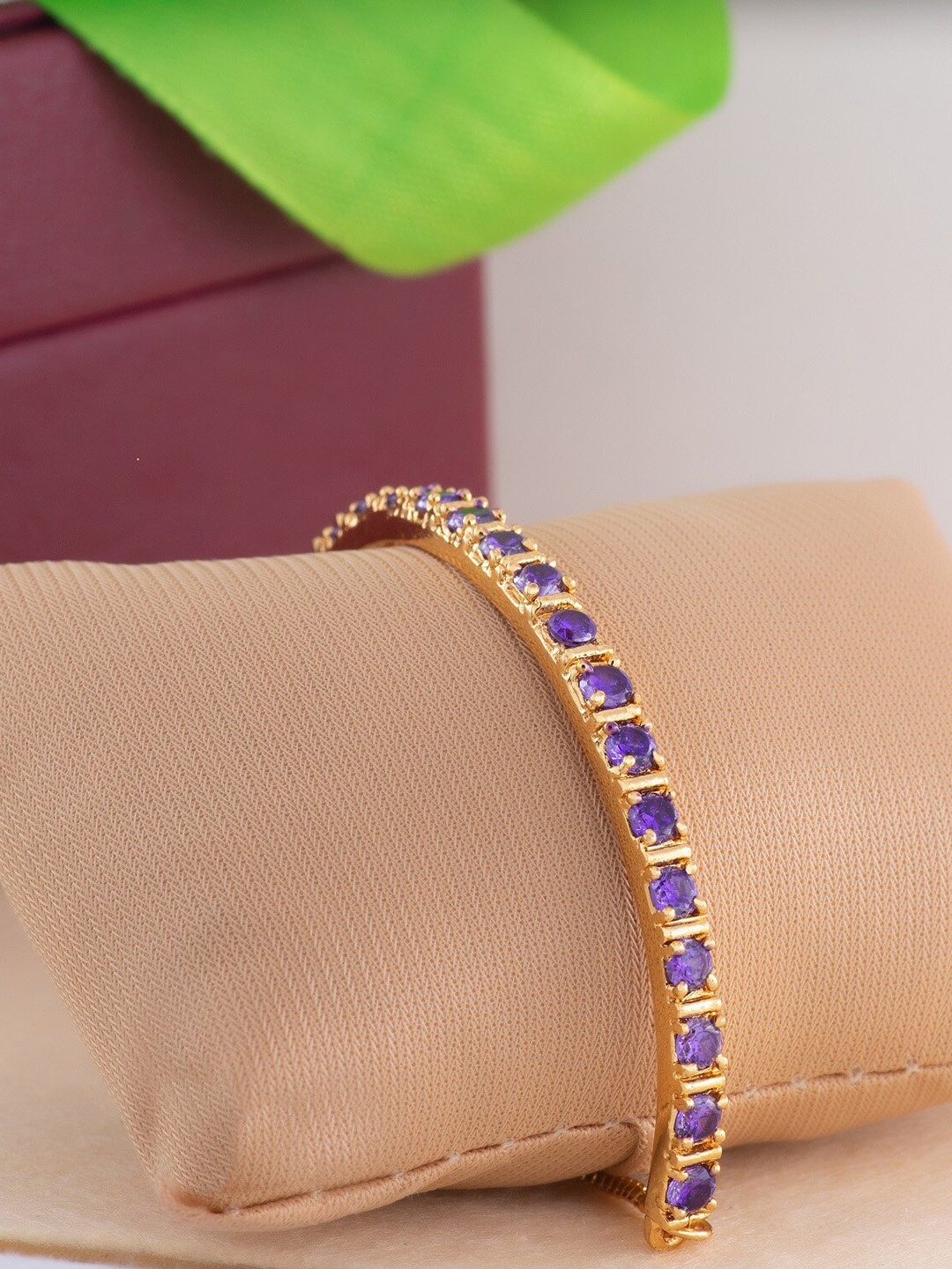 

Estele Women Gold Plated & Blue American Stone Studded Bracelet