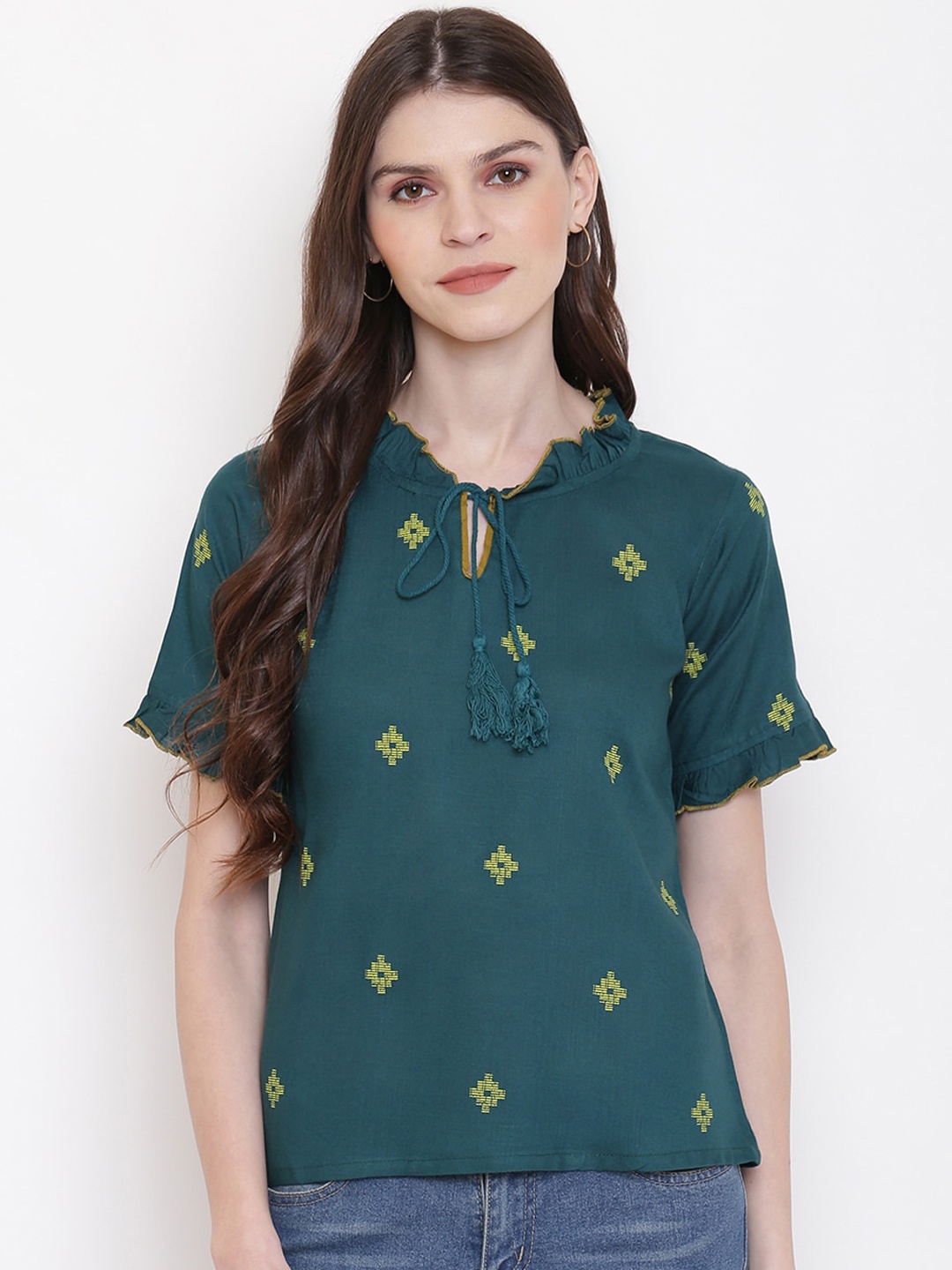 

Mayra Women Green Printed Top