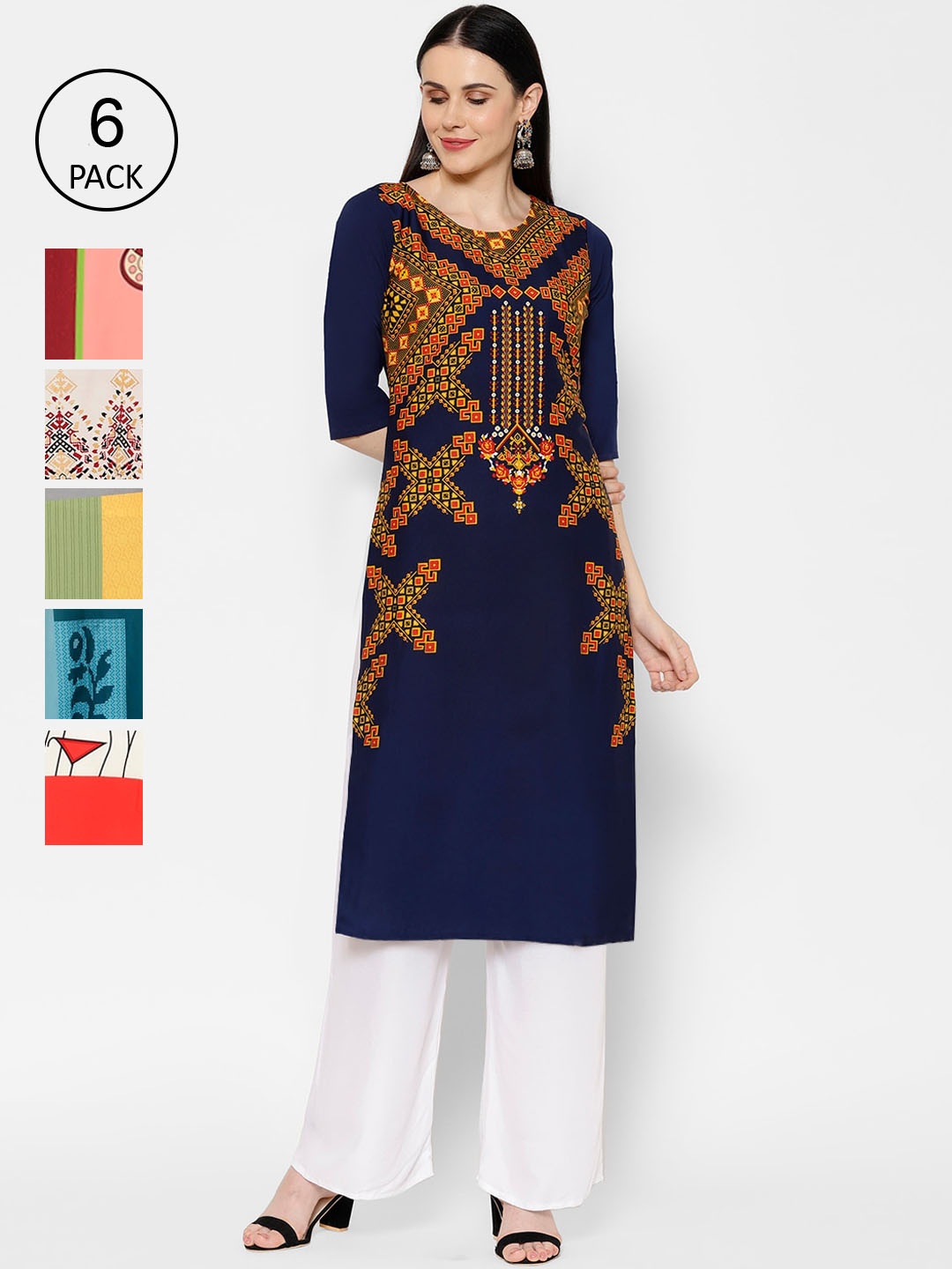 

7Threads Women Multicoloured Printed Straight Kurta, Multi