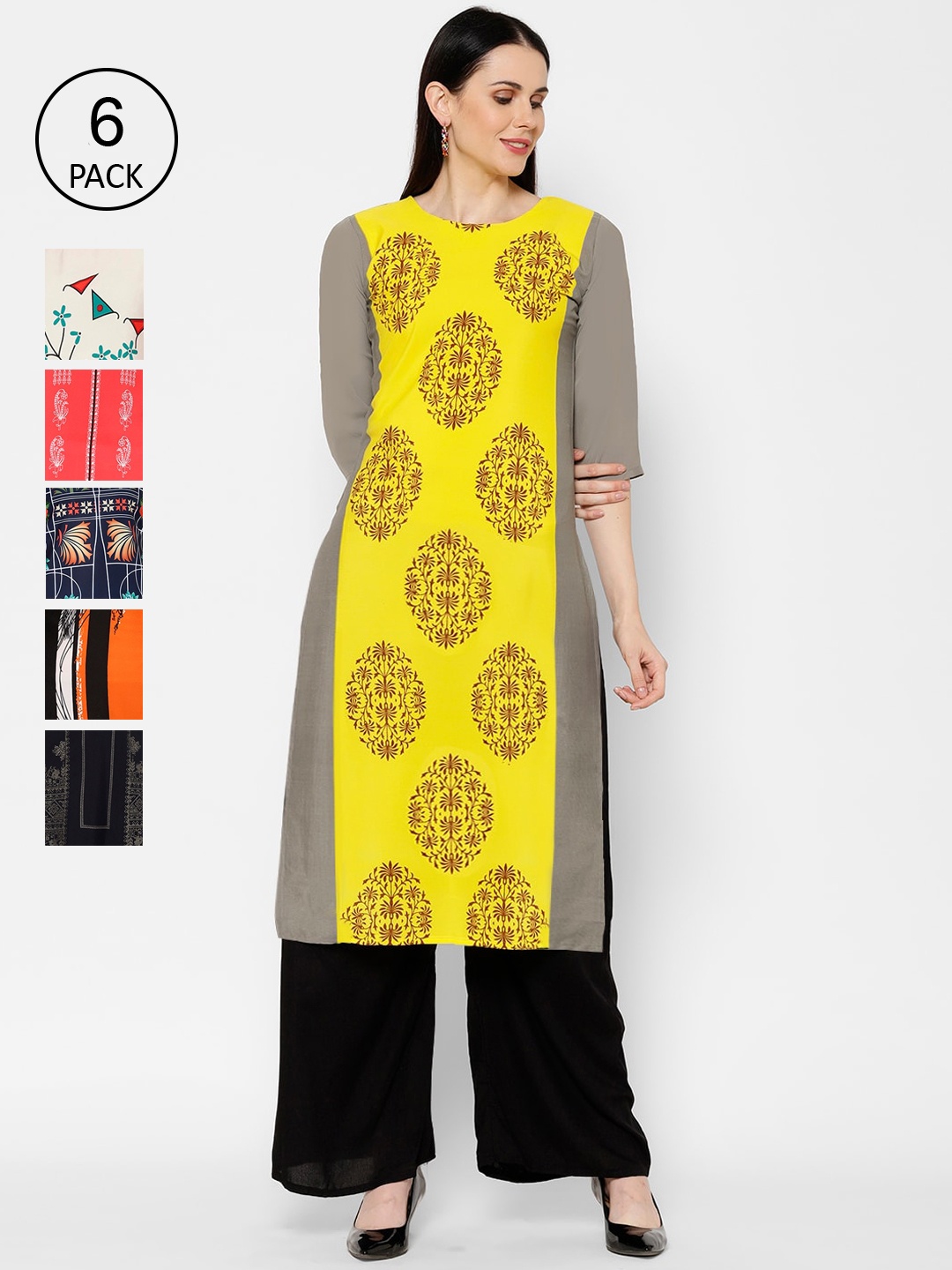 

7Threads Women Multicoloured Printed Straight Kurta, Multi