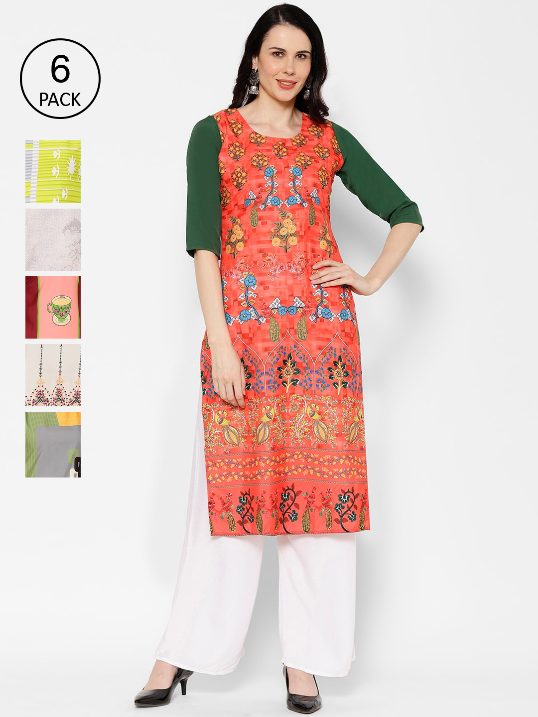 

7Threads Women Multicoloured Printed Straight Kurta, Multi
