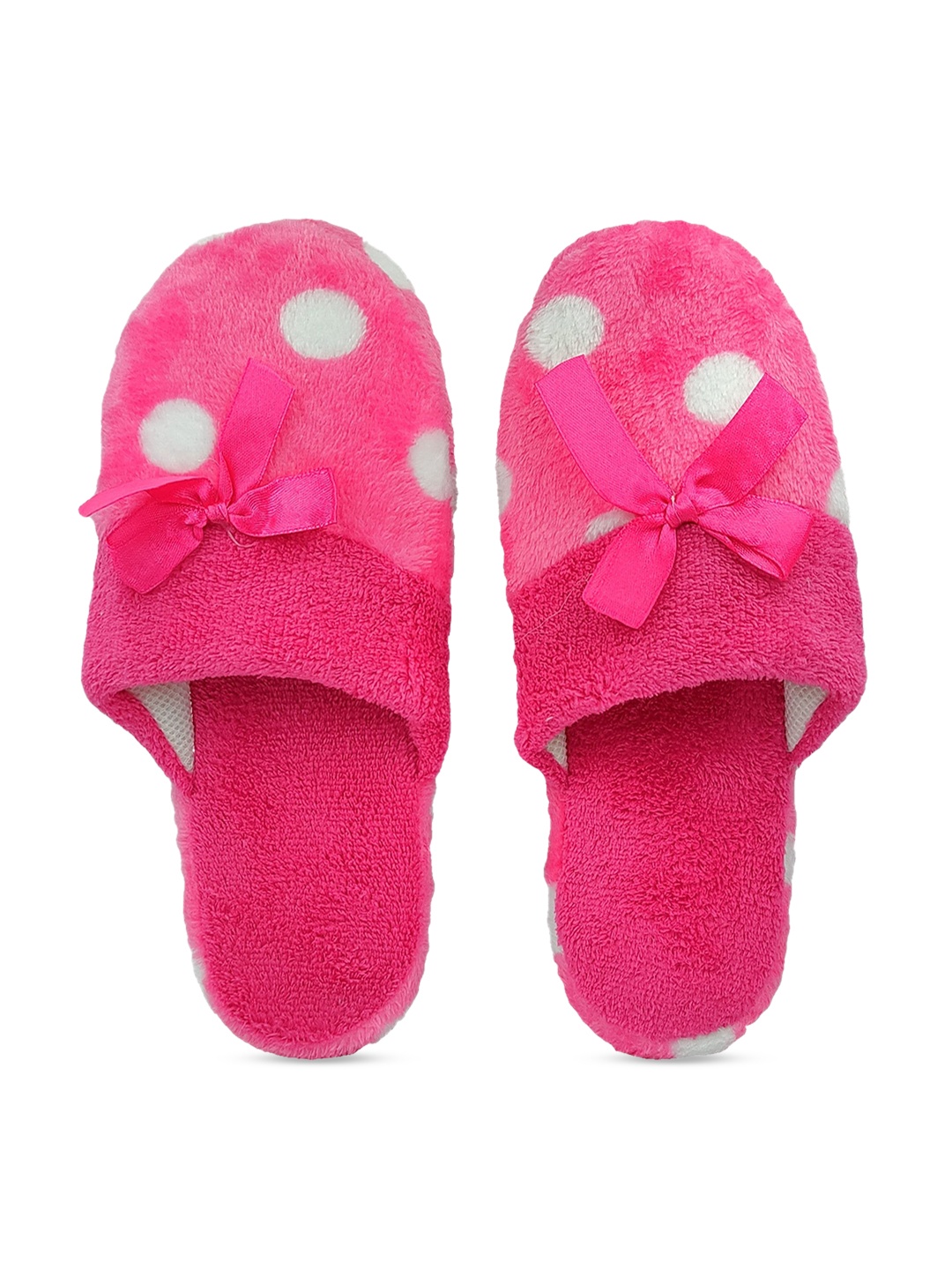 

Pampy Angel Women Pink & White Printed Fur Room Slippers
