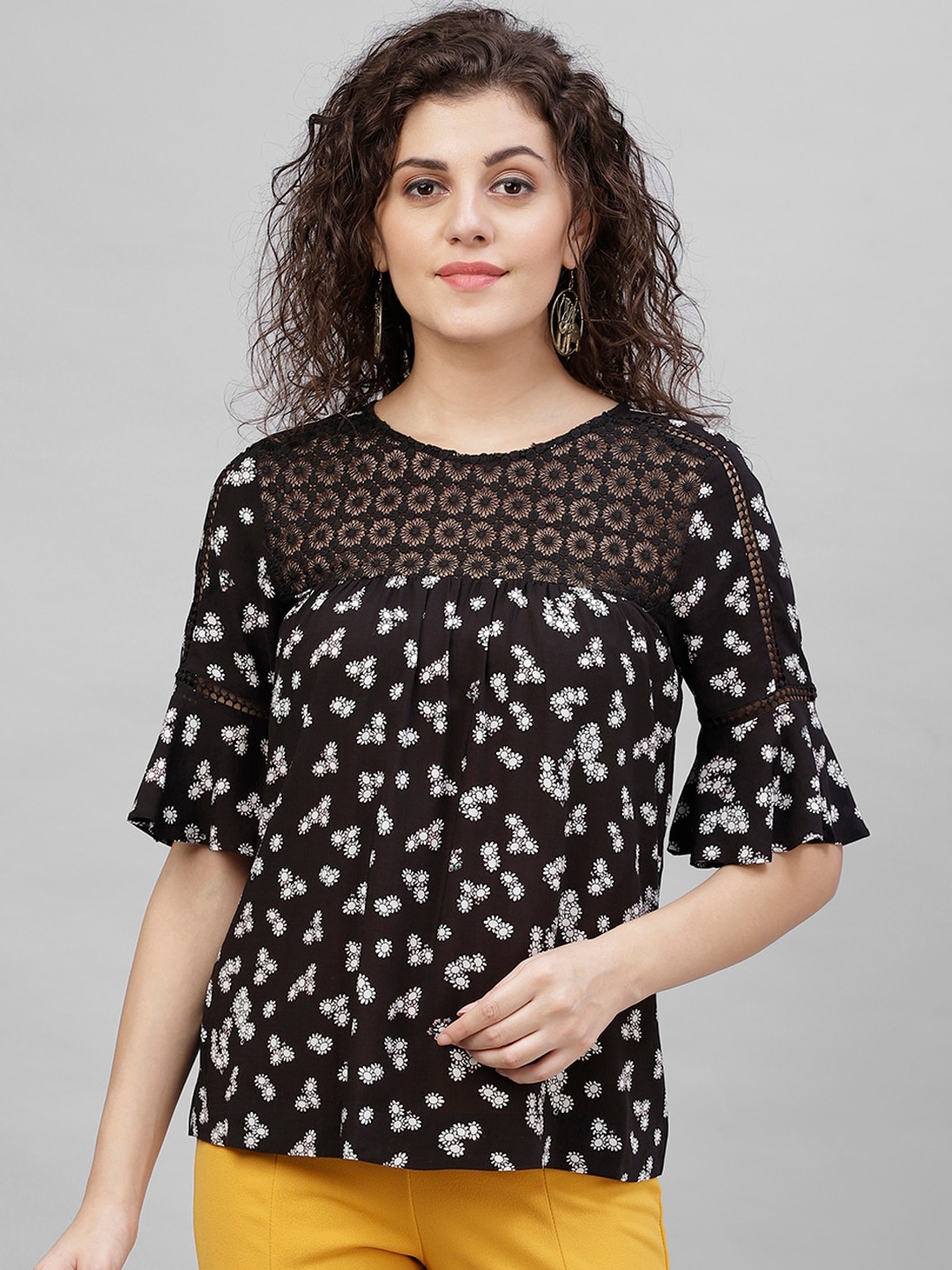 

Gipsy Women Black Printed Top