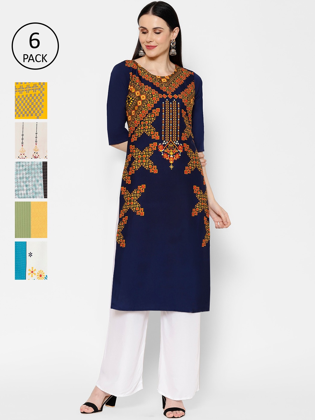 

7Threads Women Multicoloured Printed Straight Kurta, Multi