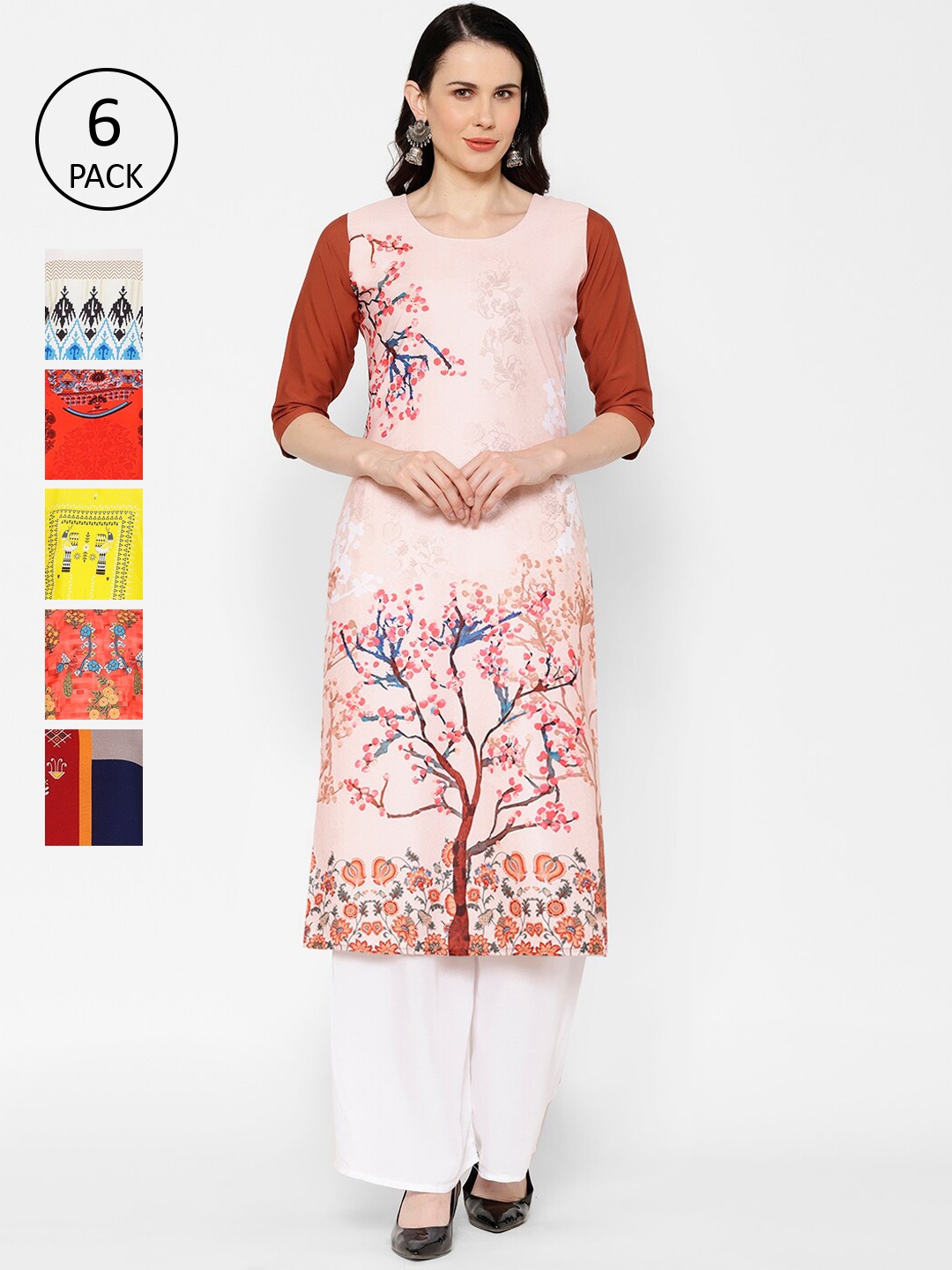 

7Threads Women Multicoloured Colourblocked Straight Kurta, Multi