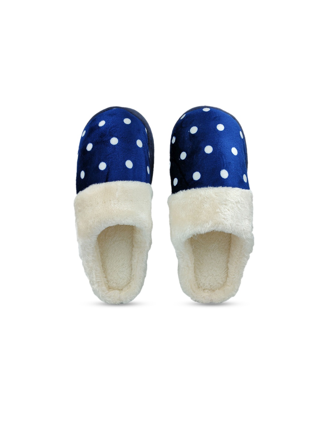 

Pampy Angel Women Navy Blue & White Printed Fur Room Slippers