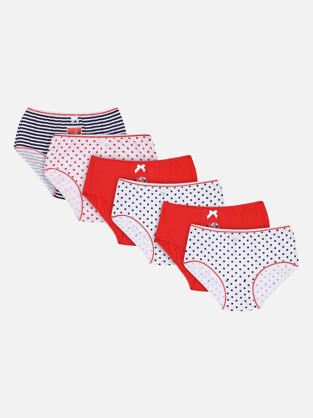 

Bodycare Kids Girls Pack Of 6 Assorted Minnie & Friends Basic Briefs KIA883, White