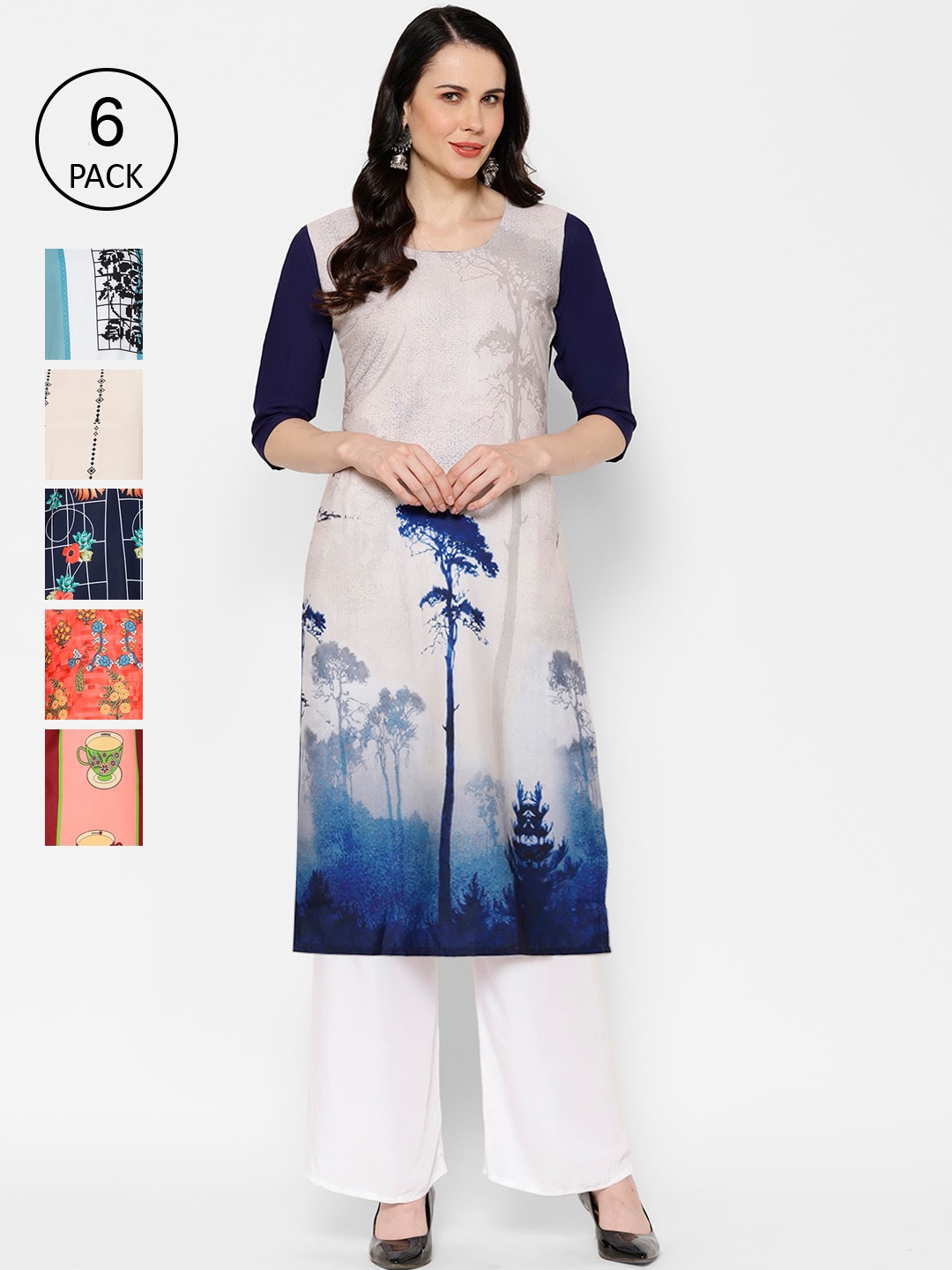 

7Threads Women Multicoloured Printed Straight Kurta, Multi