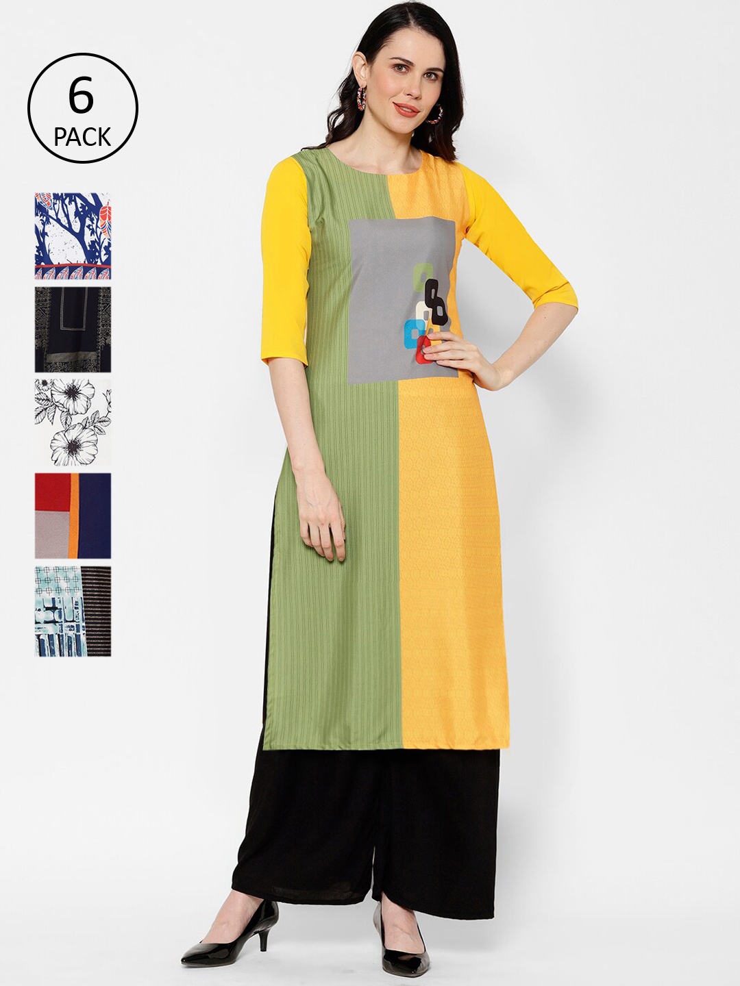 7Threads Women Multicoloured Printed Straight Kurta, Multi