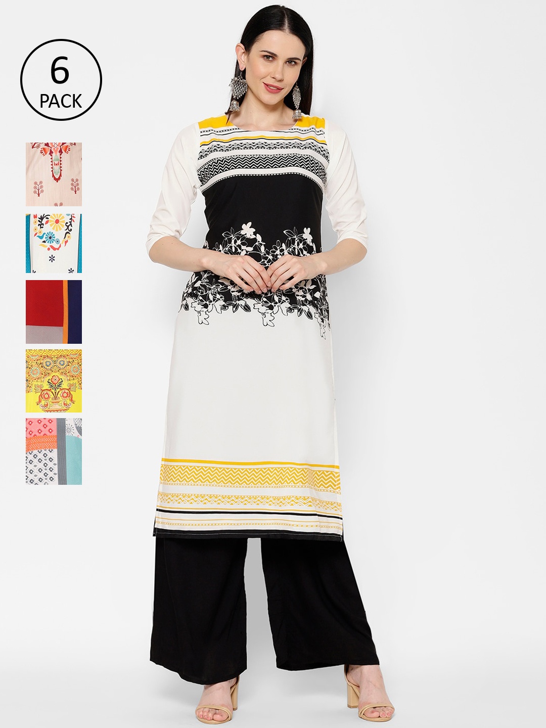 

7Threads Women Multicoloured Printed Straight Kurta, Multi