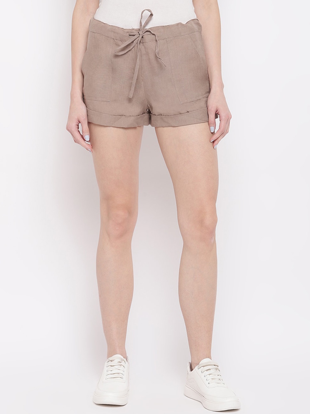 

Mayra Women Khaki Solid Regular Fit Regular Shorts