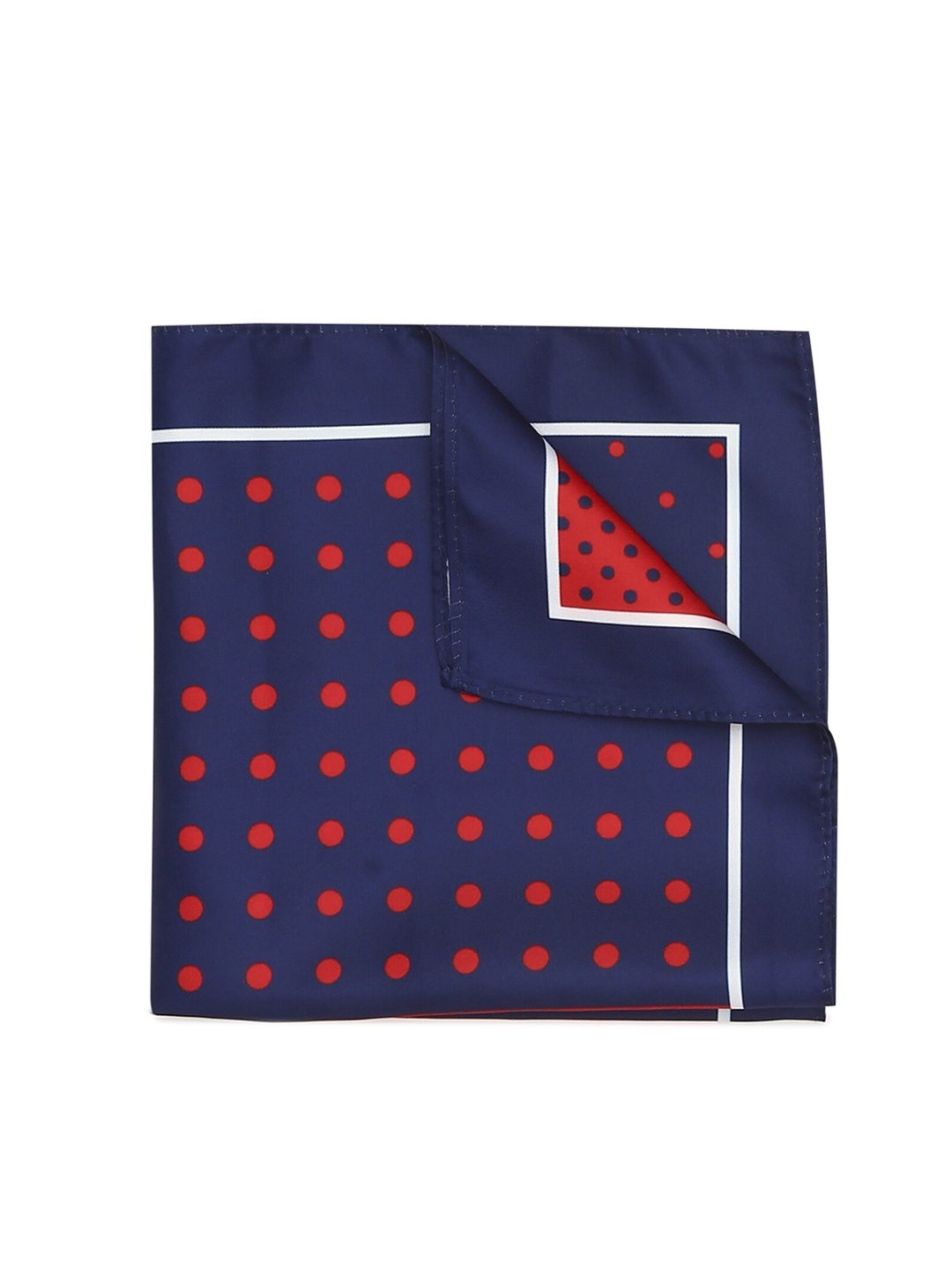 

Arrow Men Navy Blue & Red Polka Dots Printed Pocket Square