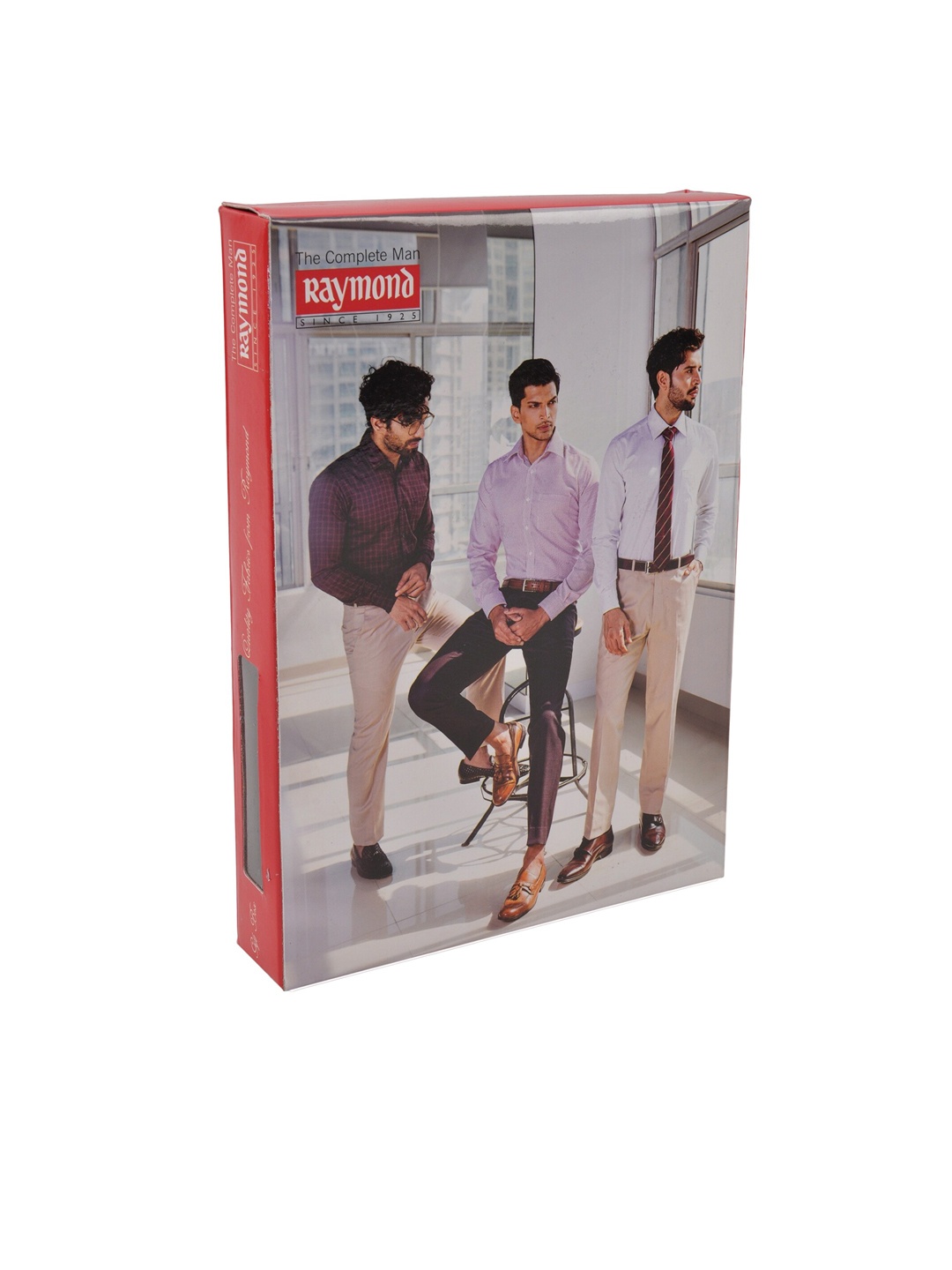 

Raymond Men White & Pink Checked Shirt Clothing Fabric With Gift Packing Box