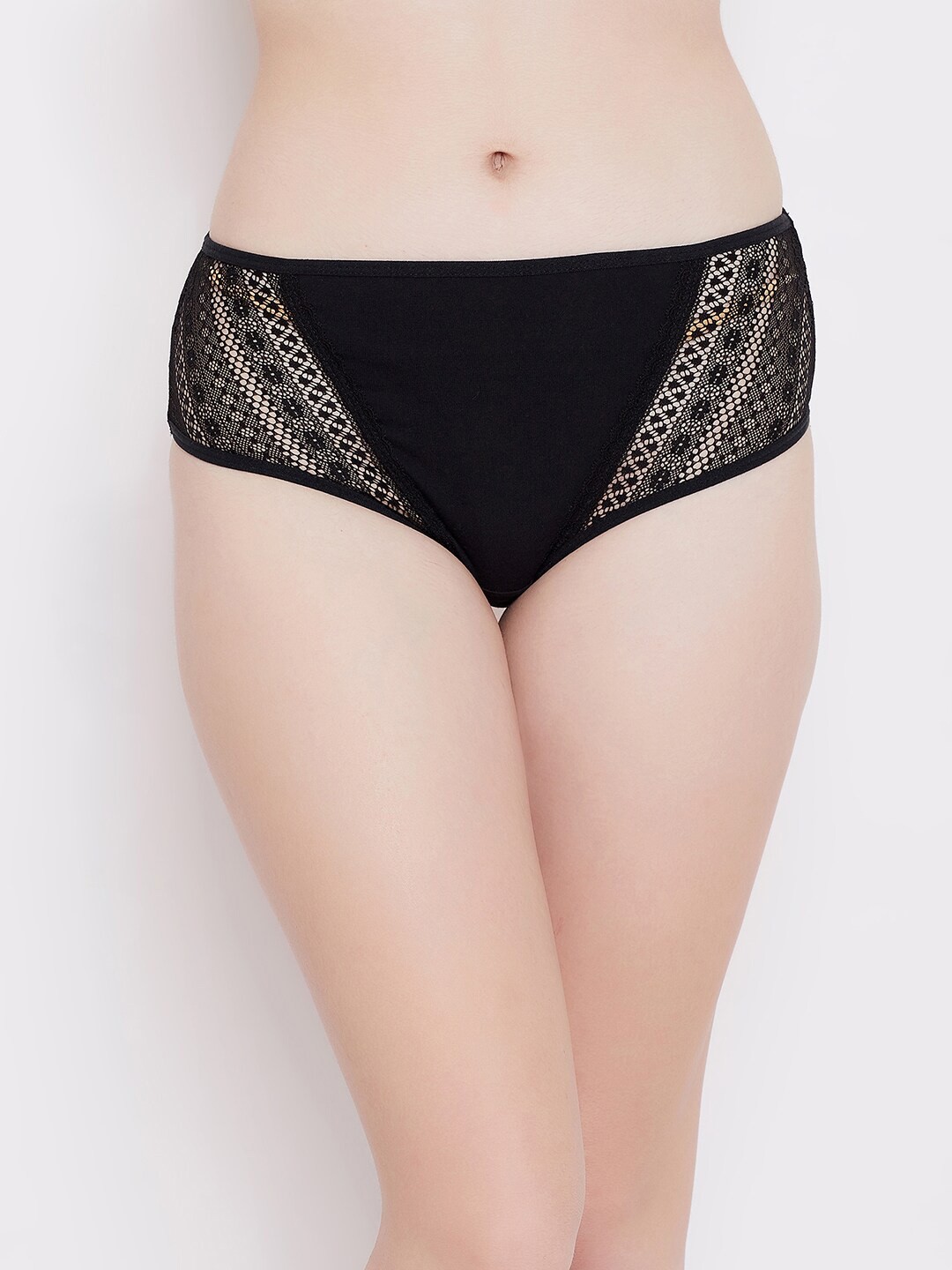 

Clovia Women Black Solid Hipster Briefs-PN2088P13