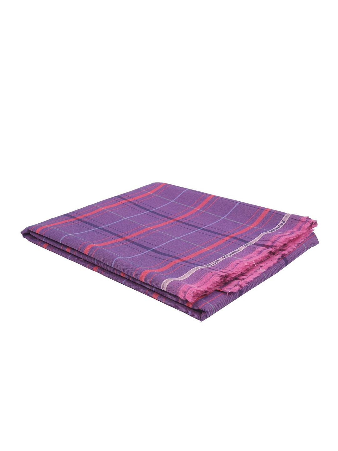 

Raymond Men Purple & Pink Checked Unstitched Shirt Fabric With Gift Packing Box