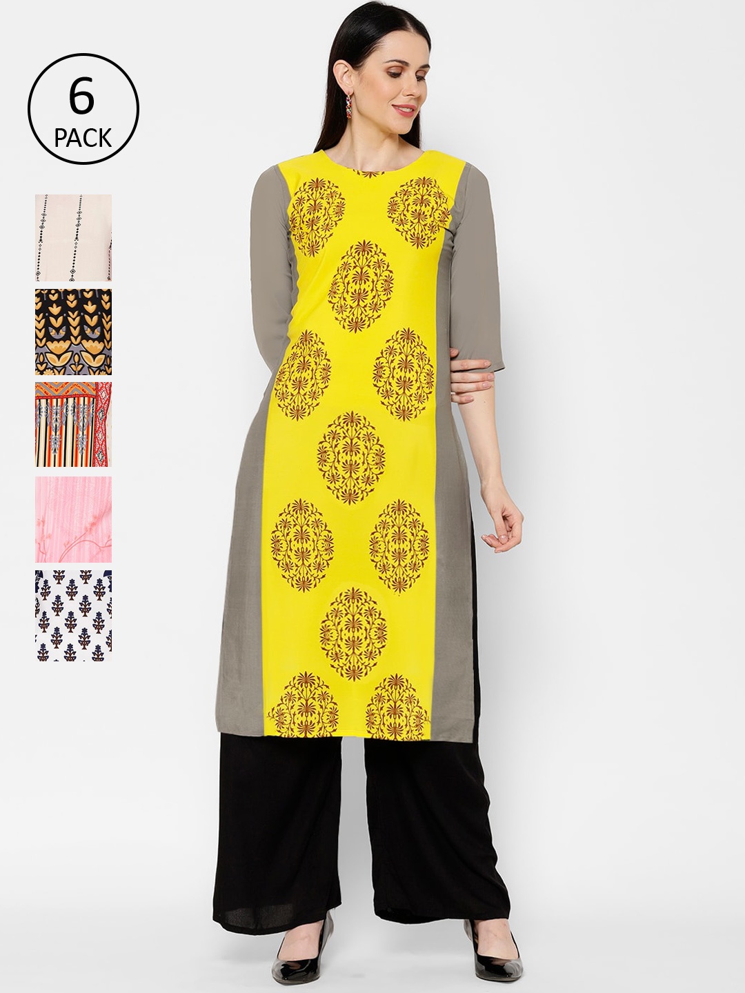 

7Threads Women Multicoloured Printed Straight Kurta, Multi