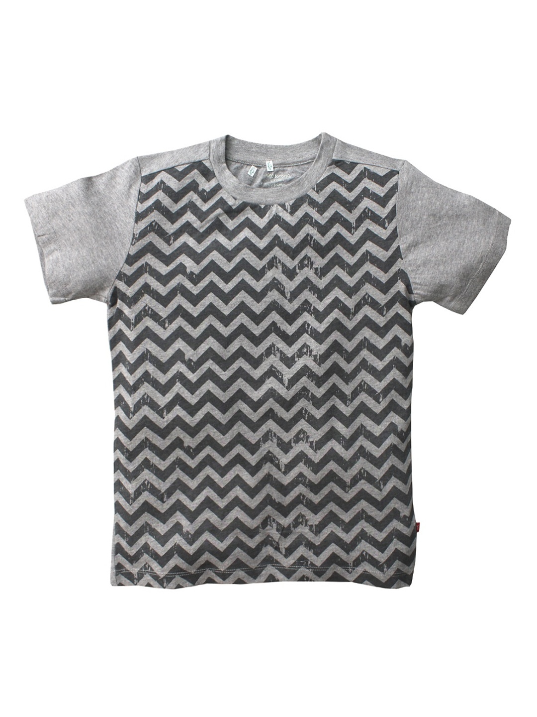 

Nino Bambino Boys Grey Printed Round Neck Organic Cotton T-shirt