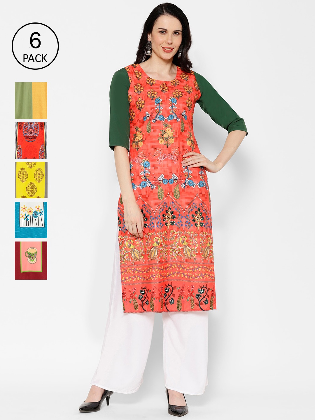 

7Threads Women Multicoloured Printed Straight Kurta, Multi