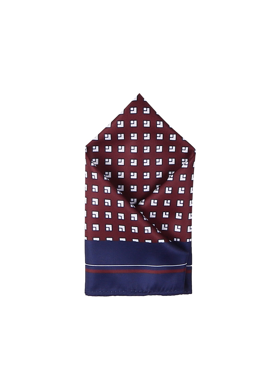 

Arrow Men Maroon Geometric Print Pocket Square