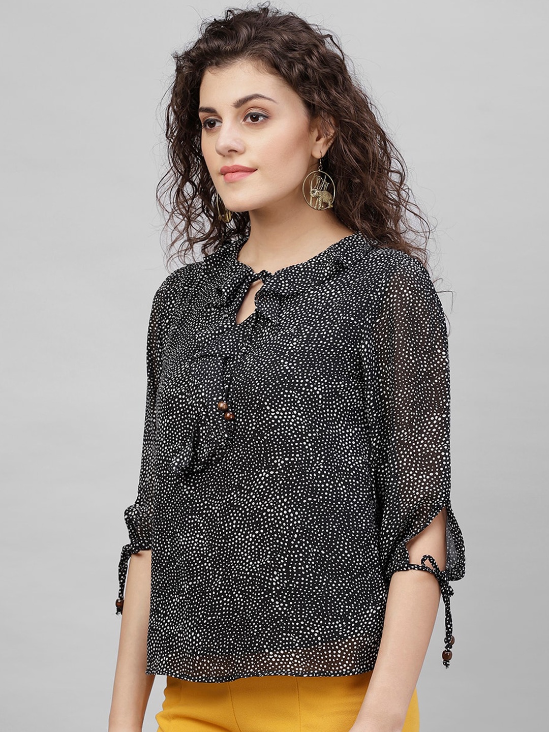 

Gipsy Women Black Printed Top