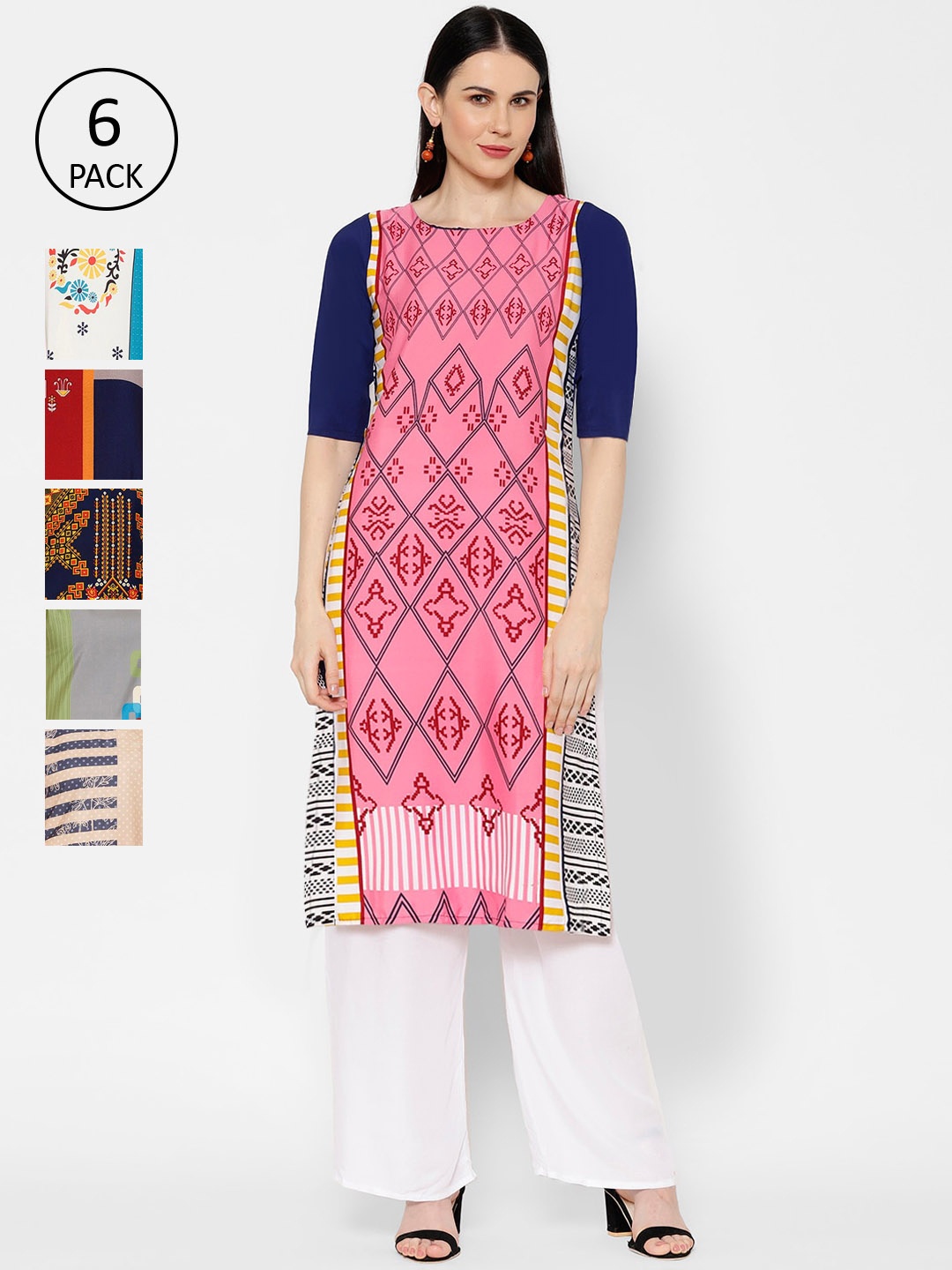 

7Threads Women Multicoloured Printed Straight Kurta, Multi