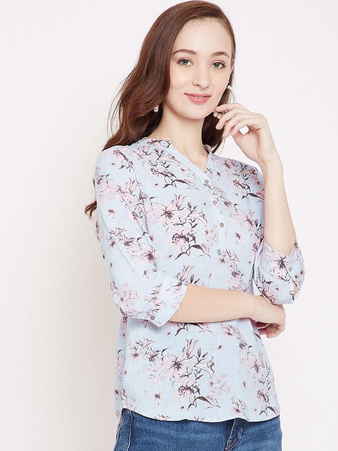 

Crimsoune Club Women Blue Printed Top