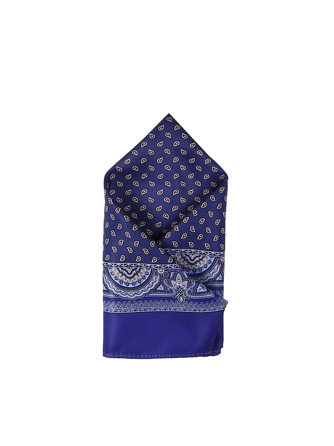 

Arrow Men Navy Blue & White Paisley Printed Pocket Square
