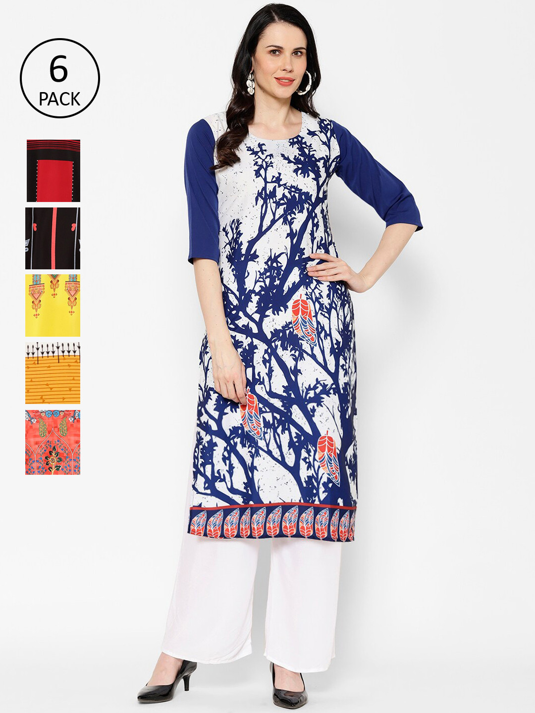 

7Threads Women Multicoloured Printed Straight Kurta, Multi