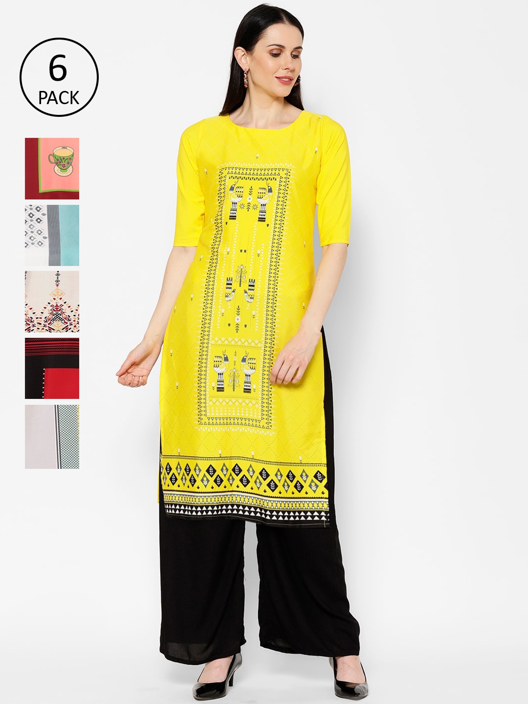 

7Threads Women Multicoloured Embroidered Straight Kurta, Multi
