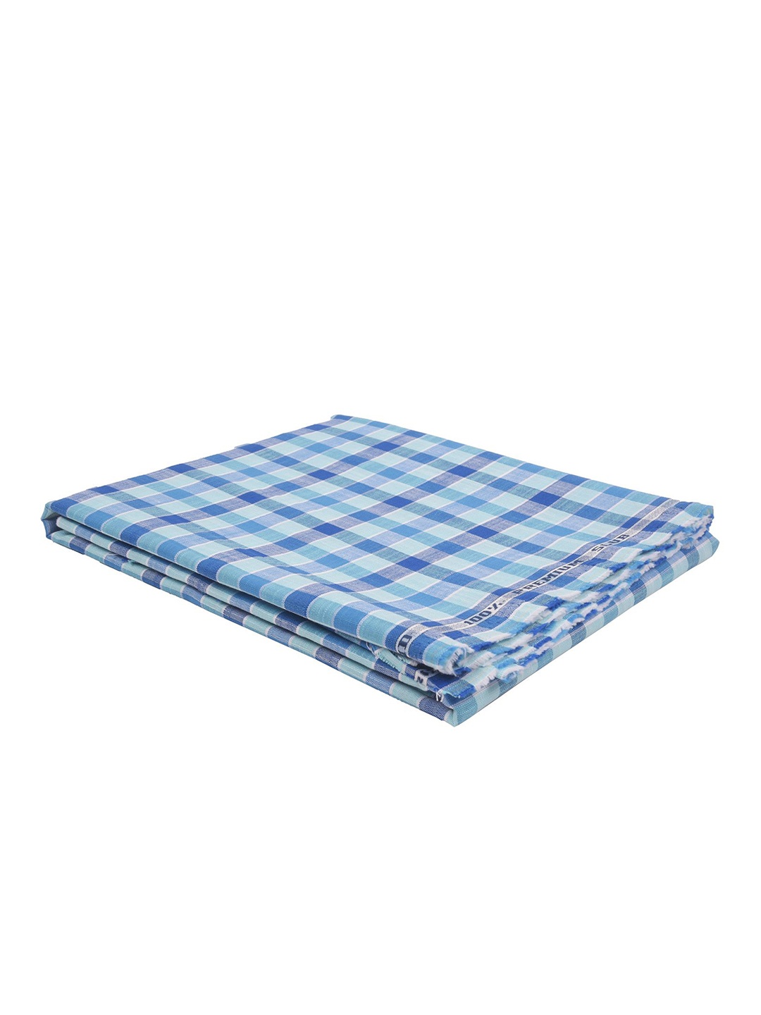 

Raymond Men Blue Checked Unstitched Shirt Fabric With Gift Packing Box