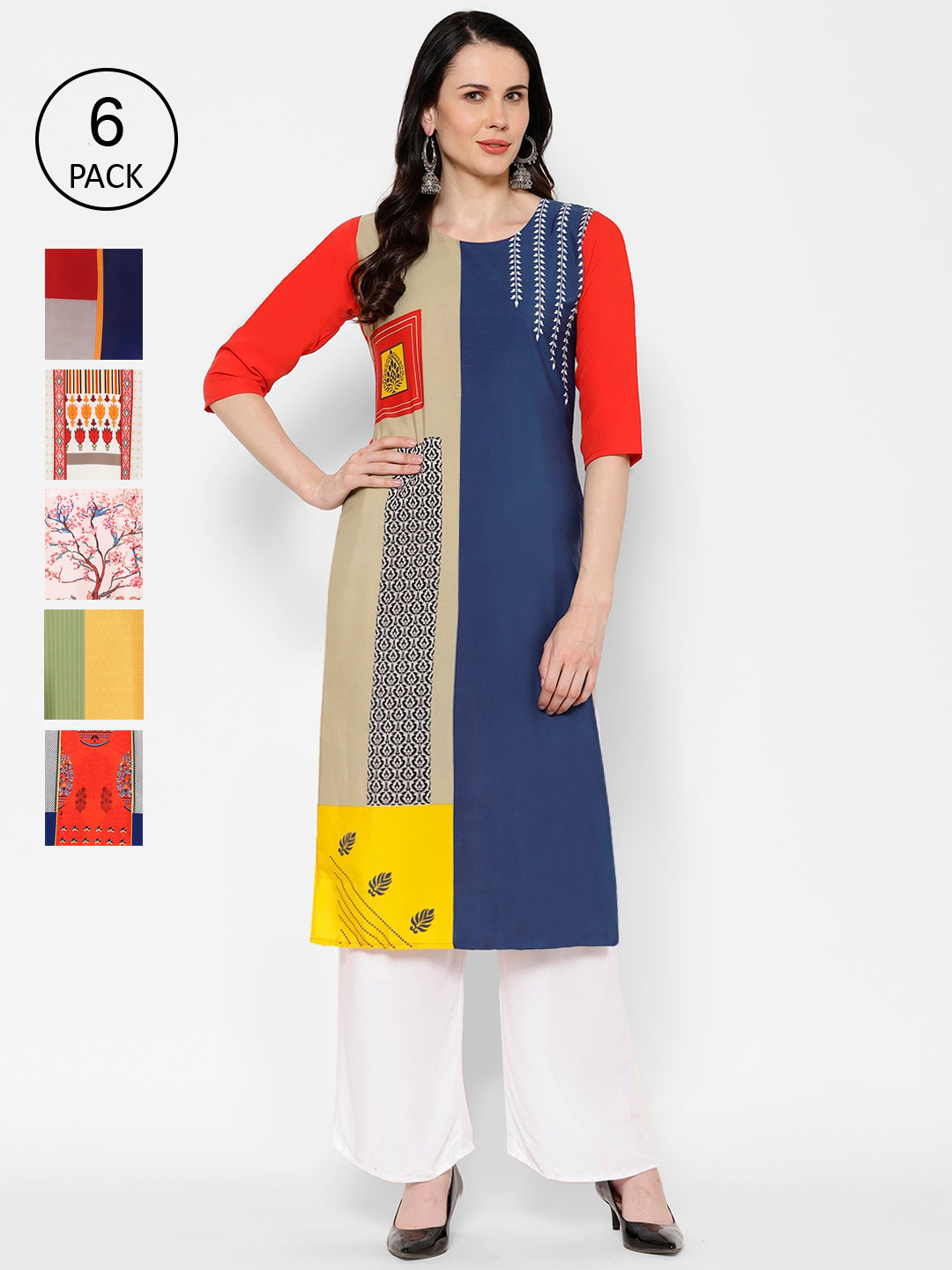 

7Threads Women Multicoloured Printed Straight Kurta, Multi