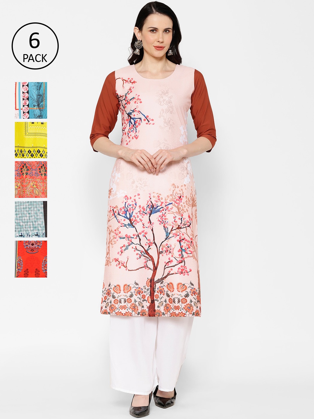 

7Threads Women Multicoloured Woven Design A-Line Kurta, Multi