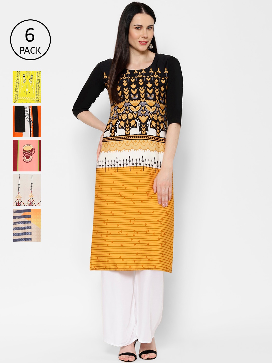 

7Threads Women Multicoloured Printed Straight Kurta, Multi
