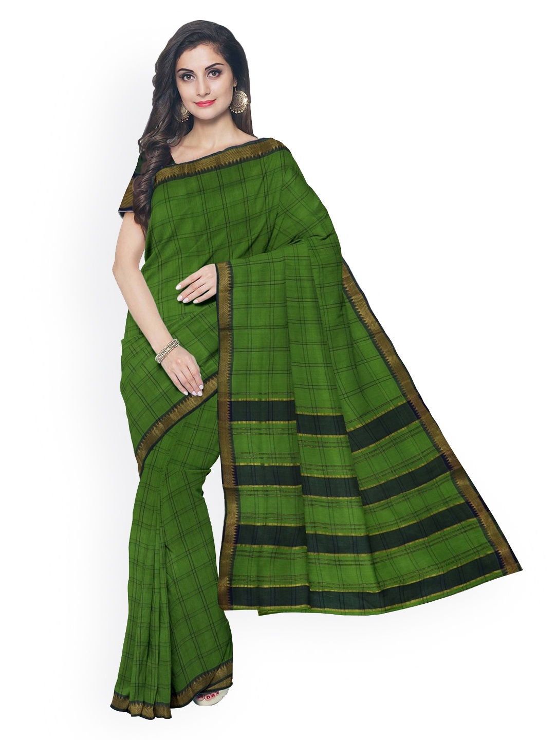 

APCO Green Striped Mangalagiri Saree