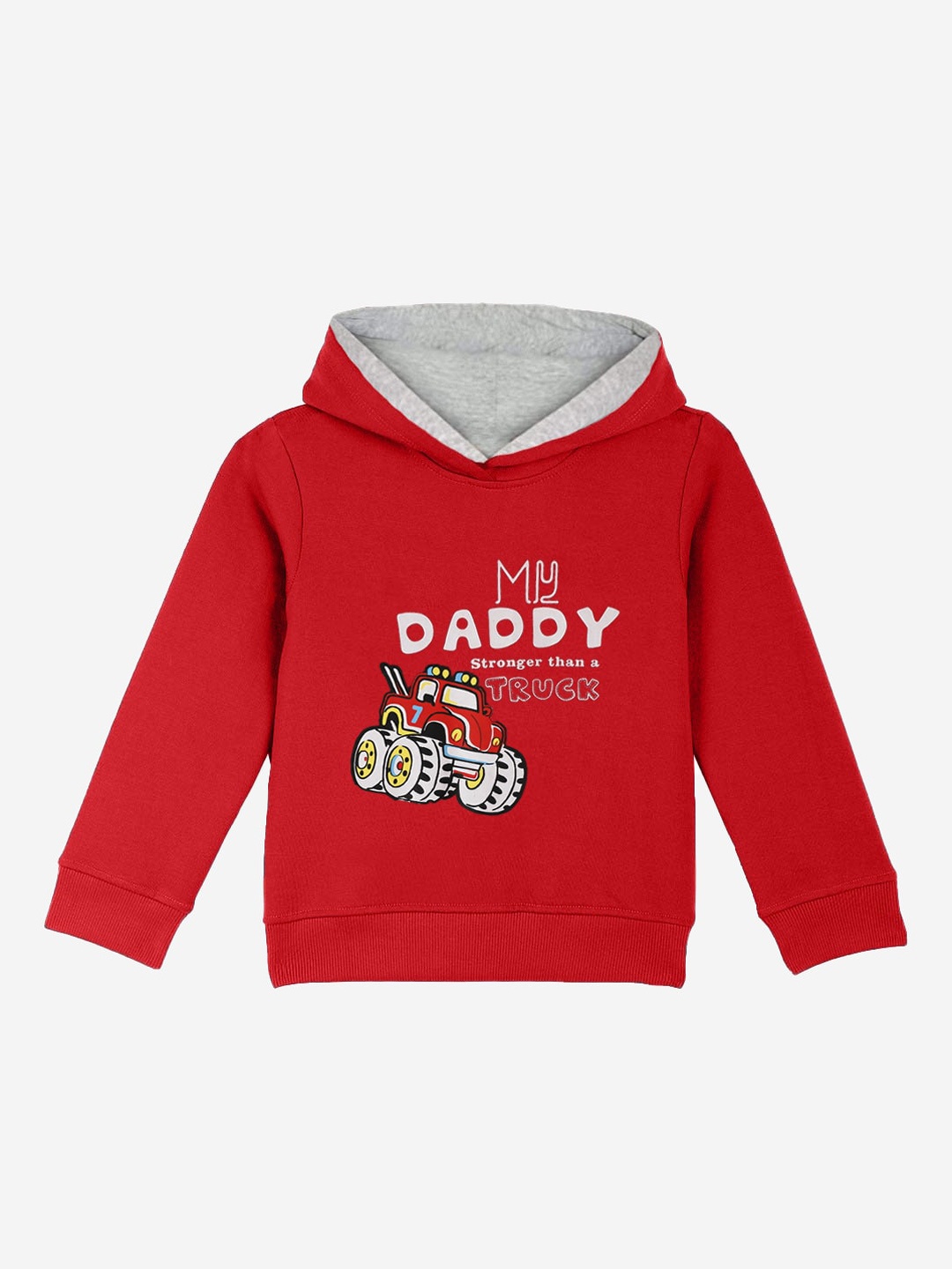 

Naughty Ninos Boys Red Printed Hooded Sweatshirt